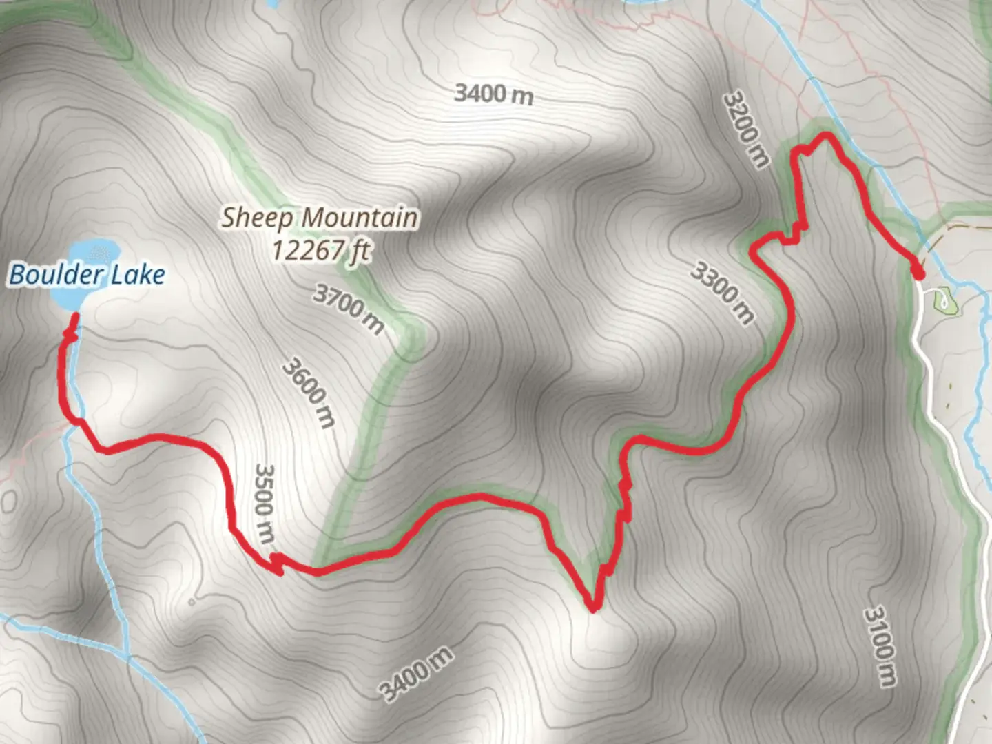 An image depicting the trail Boulder Lake via Fossil Ridge Trail and its surrounding area.