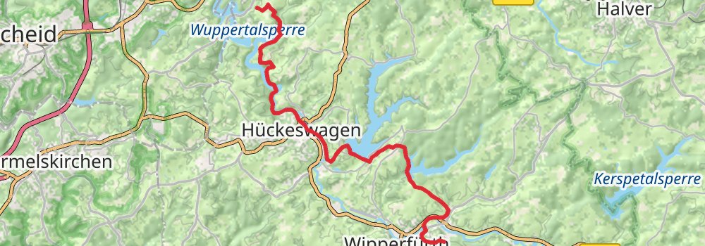 Wupperweg stage 2 Map