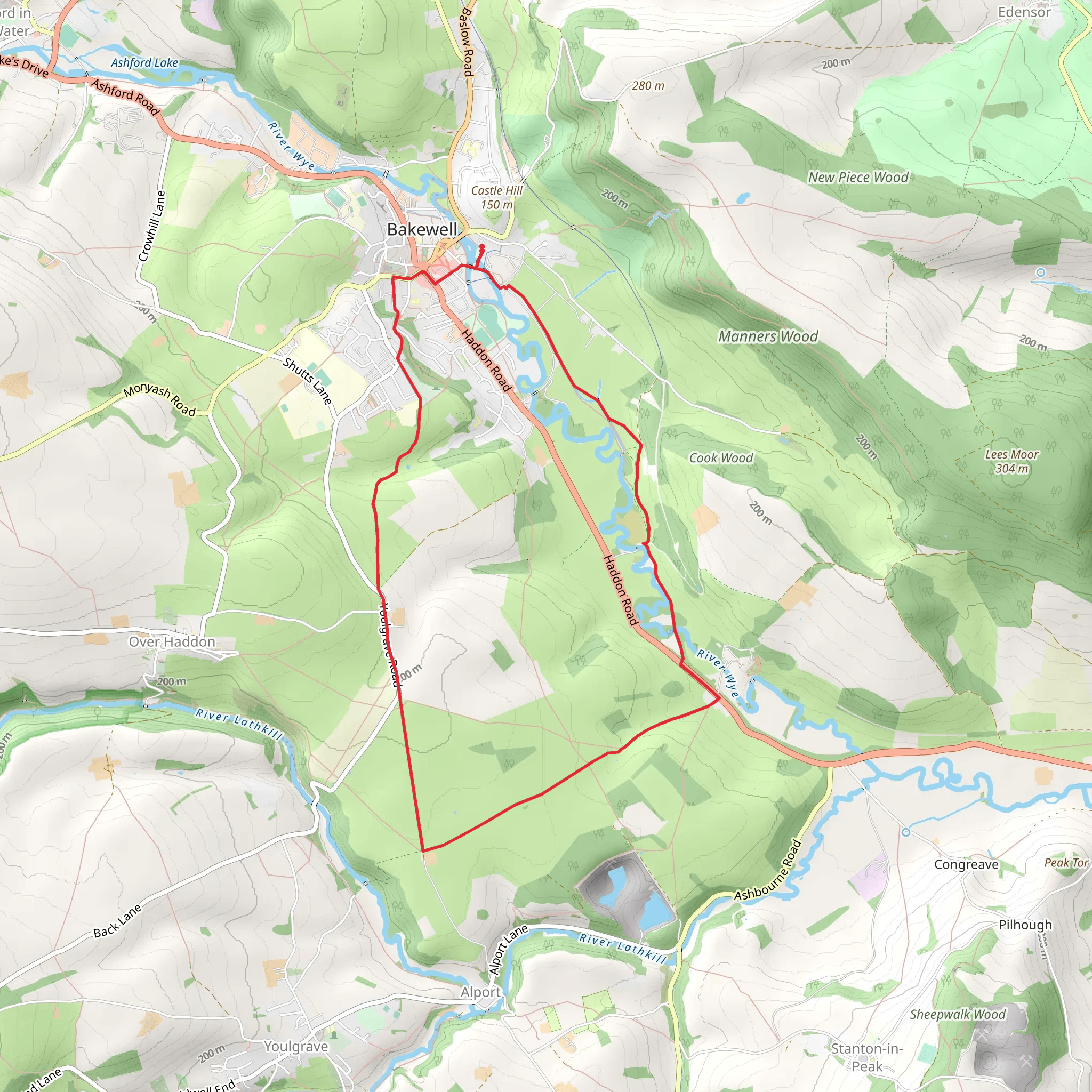 Catcliff Wood and River Wye Walk mobile static map