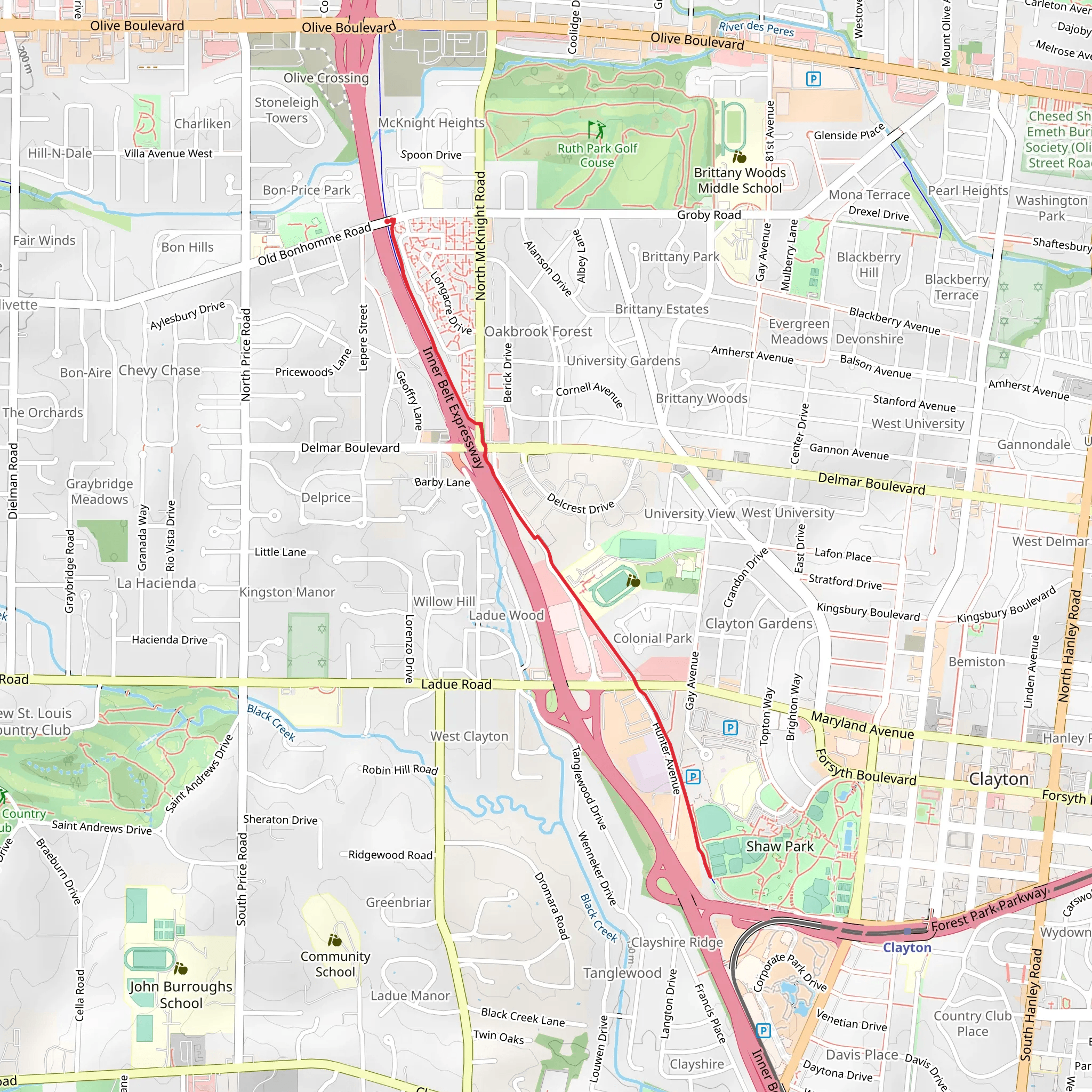 Centennial Greenway mobile static map