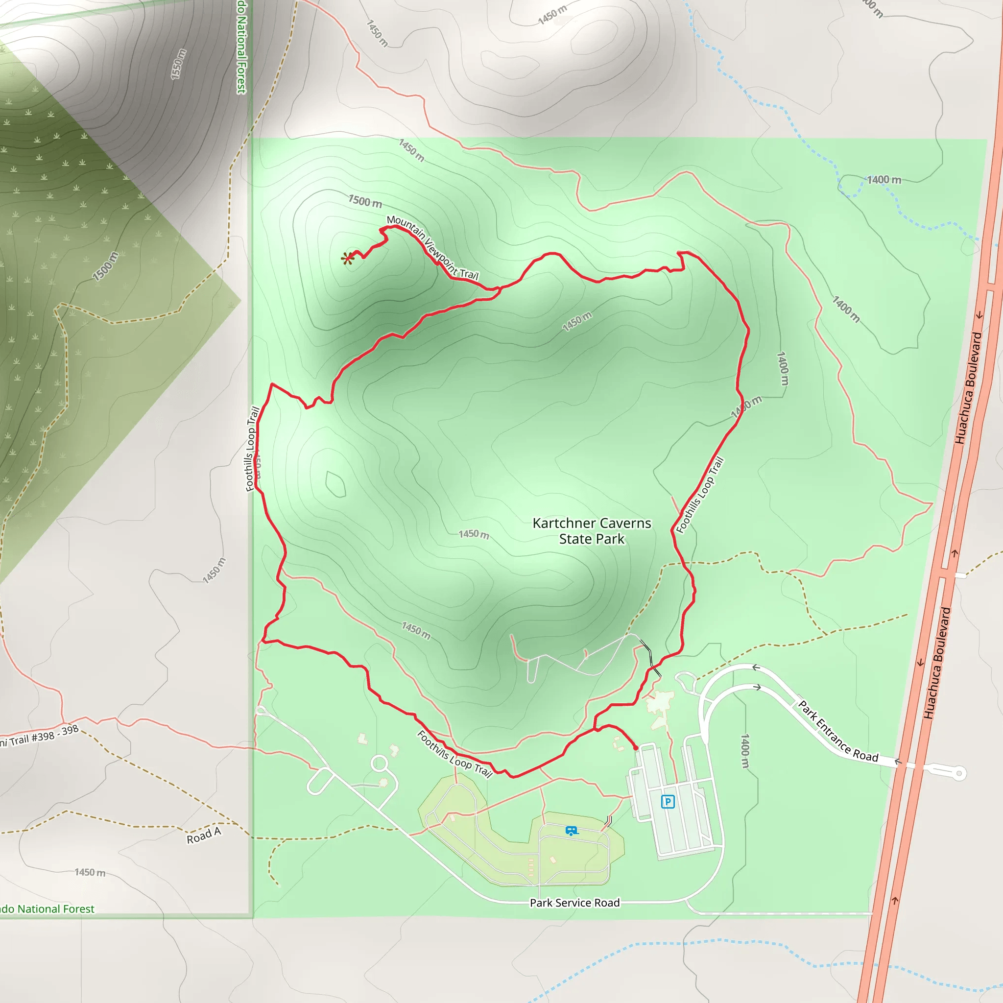 Foothills Loop Trail mobile static map