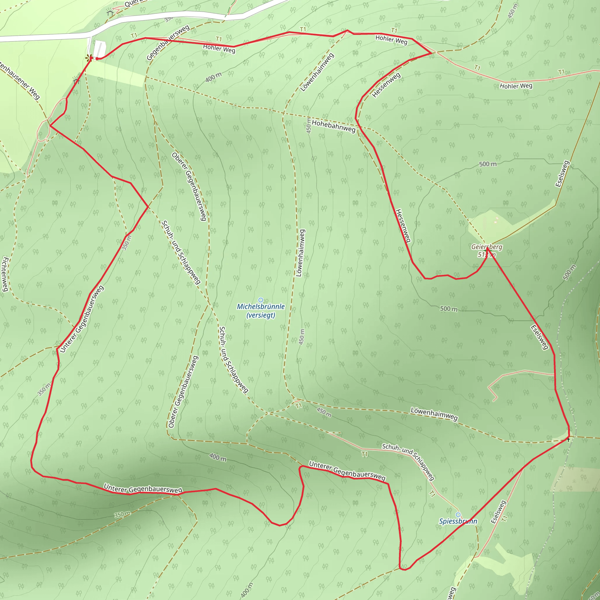 Geiersberg via Hohler Weg and Eselsweg mobile static map
