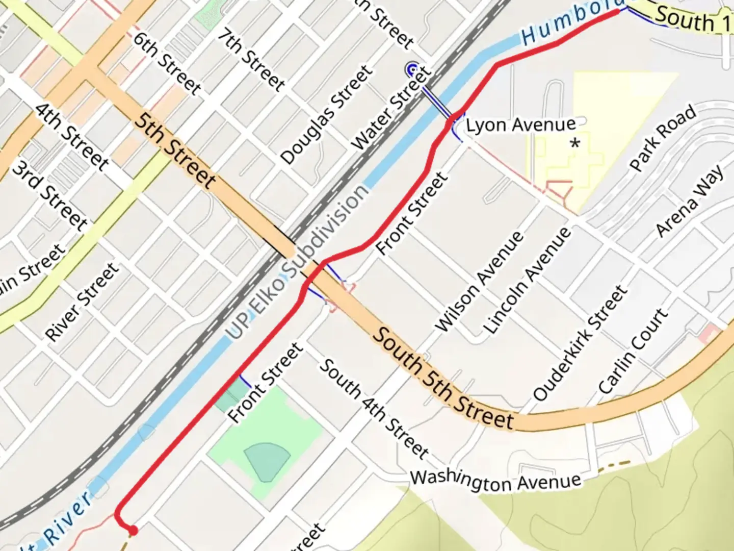 An image depicting the trail Walk along Humboldt River and its surrounding area.