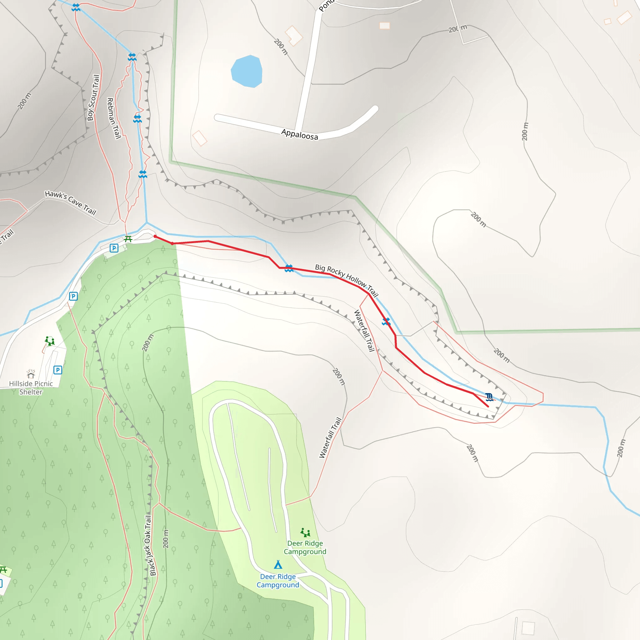 Big Rocky Hollow Trail mobile static map