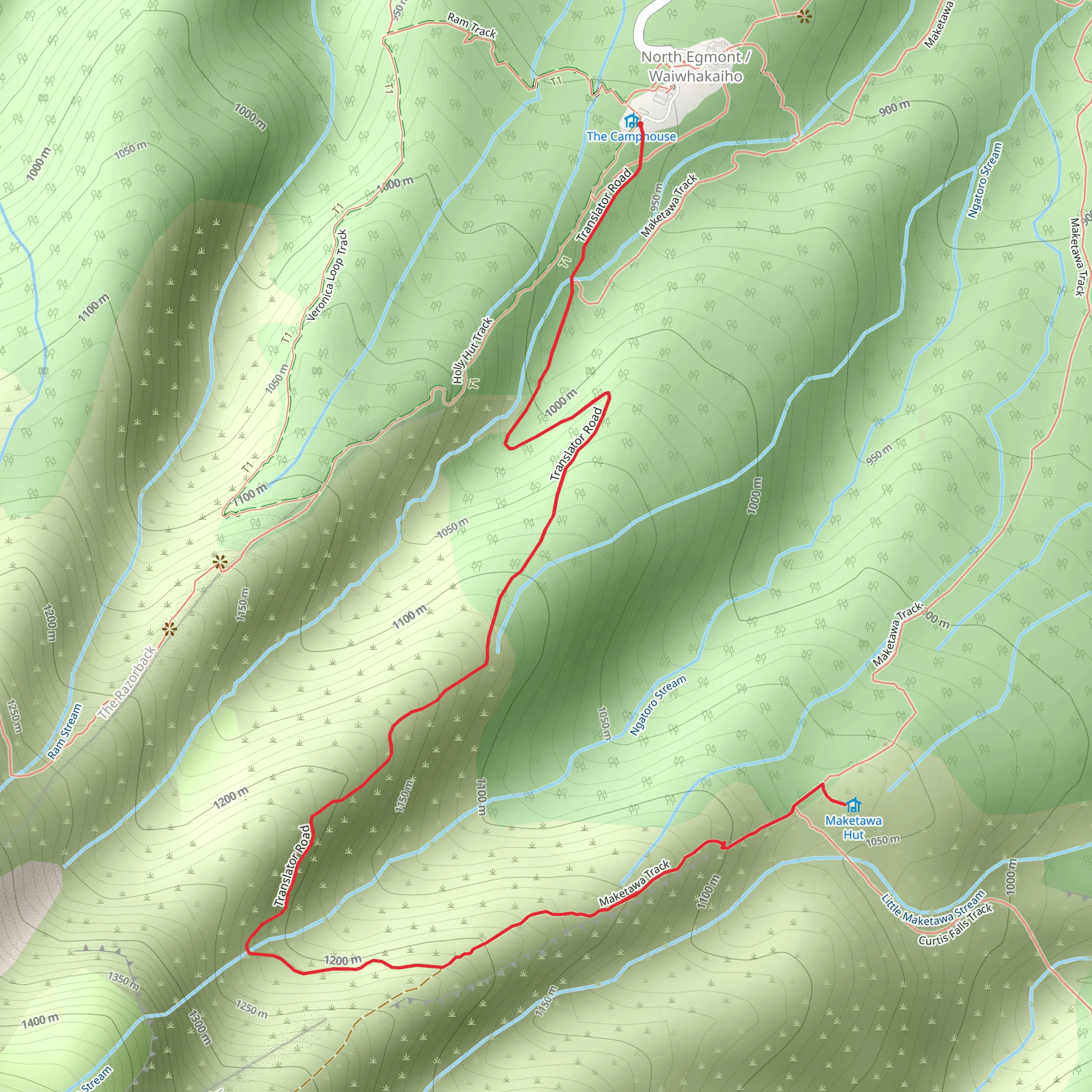 Maketawa Hut via Translator Road mobile static map