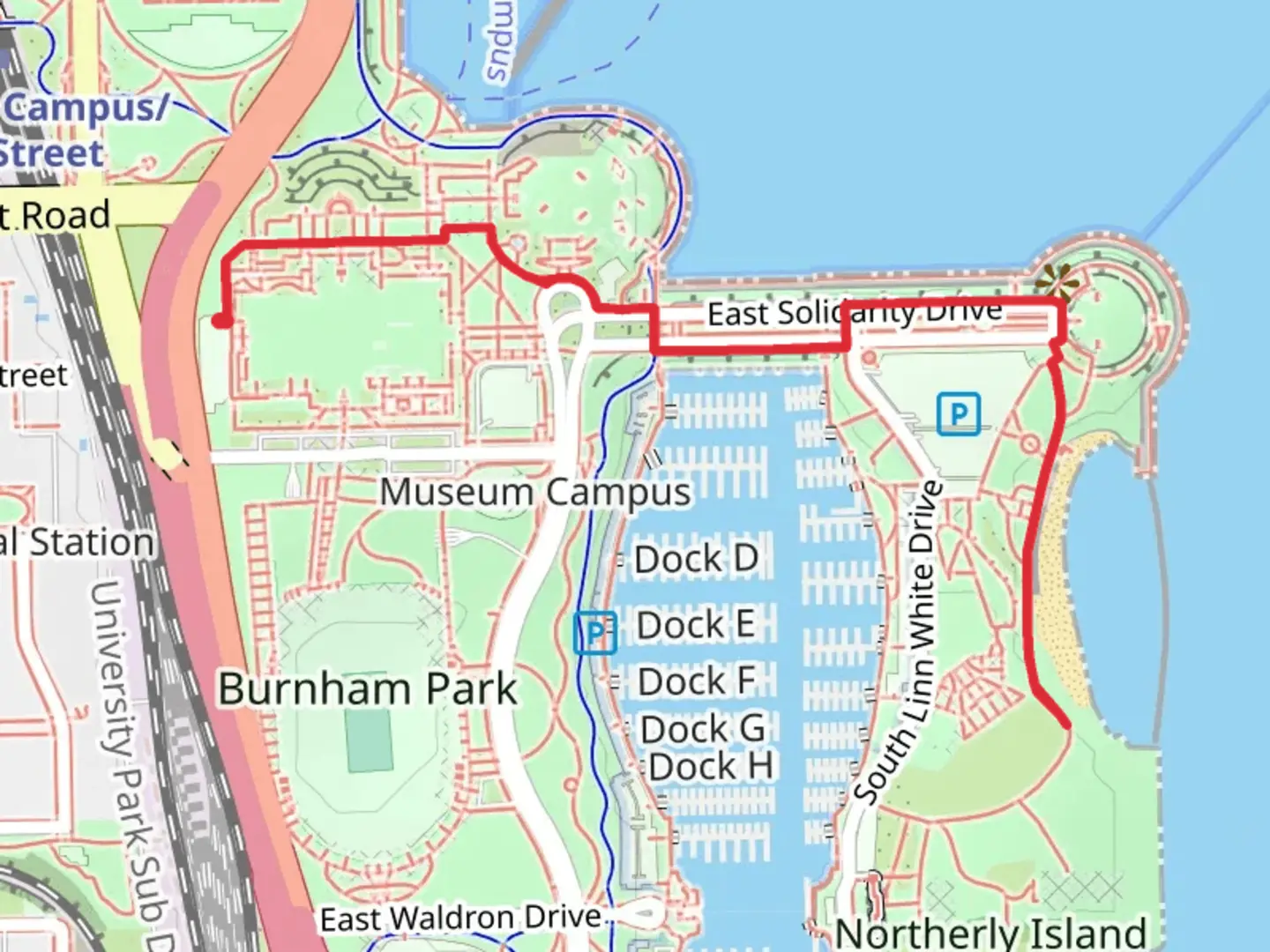 An image depicting the trail Street Beach and its surrounding area.