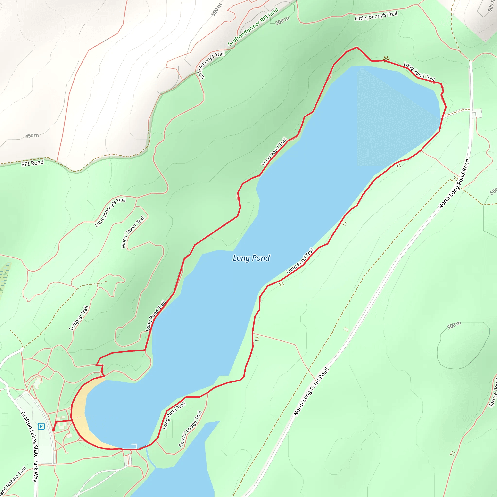 Long Pond Loop mobile static map