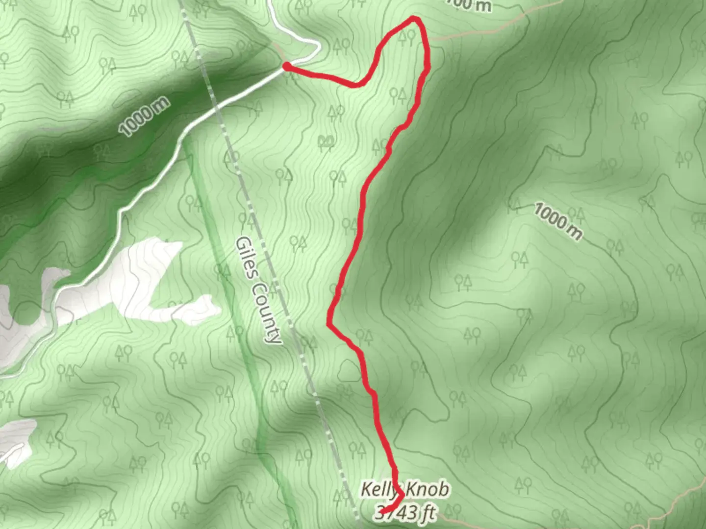 An image depicting the trail Kelly Knob via Appalachian Trail and its surrounding area.