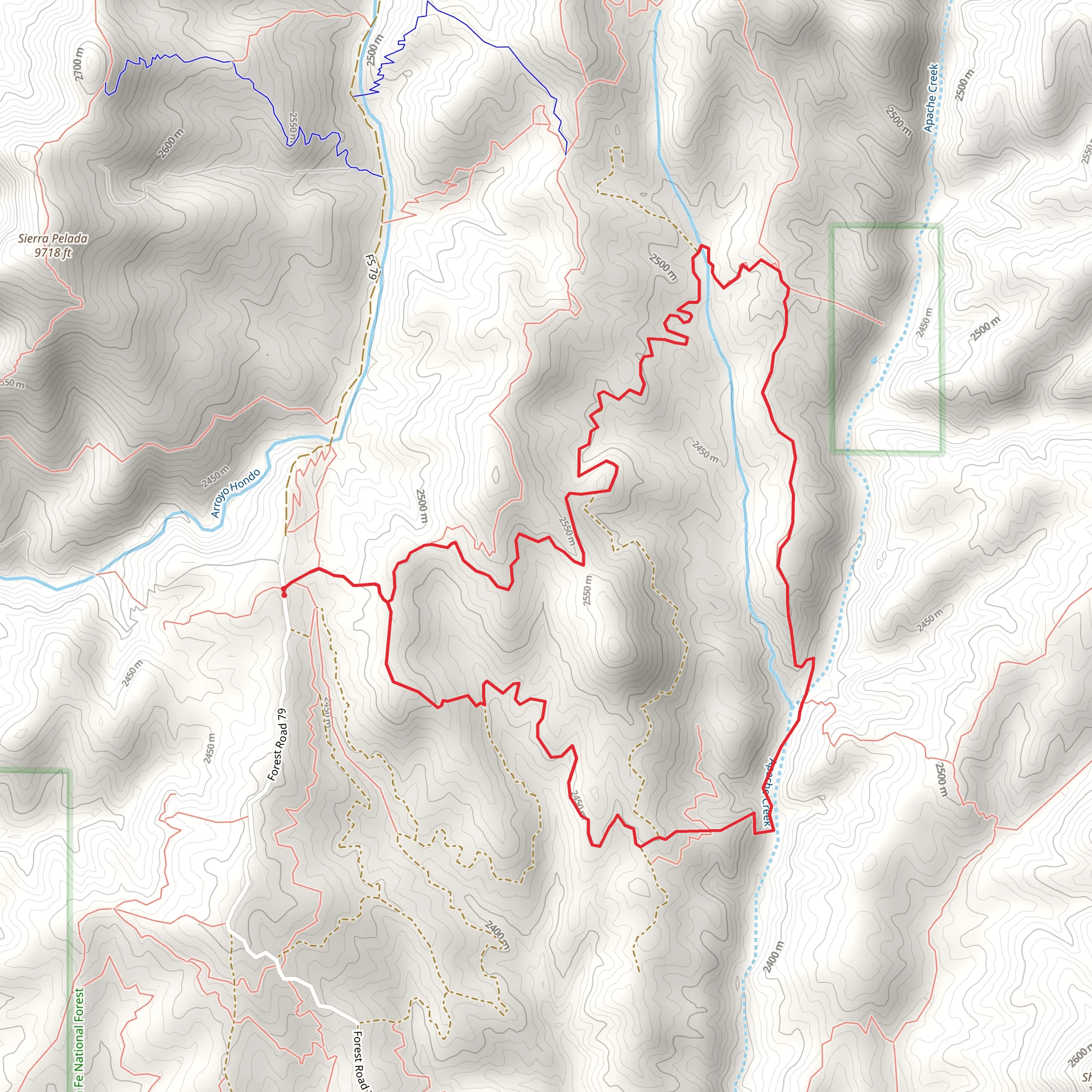 Baldy Trail and Apache Canyon Loop Trail mobile static map