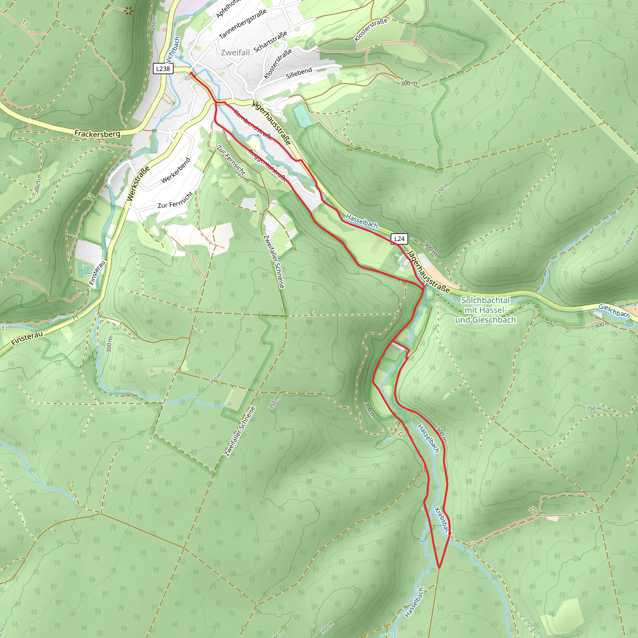 Hasselbach Streamside Loop from Zweifall mobile static map