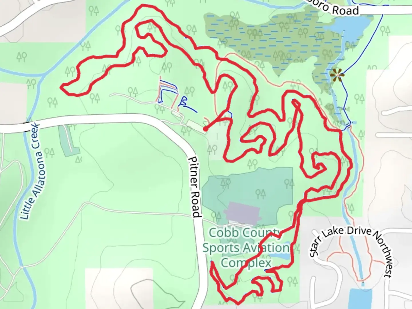 An image depicting the trail Turtle Back Loop and its surrounding area.
