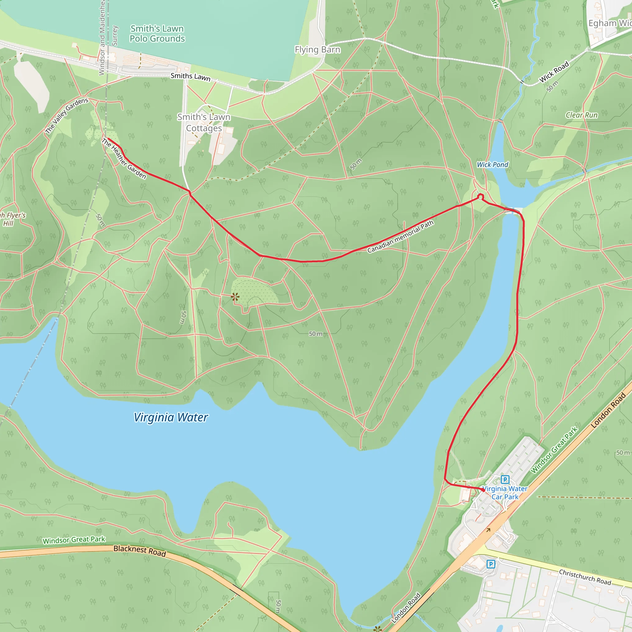 Totem Pole and Virginia Water Walk mobile static map
