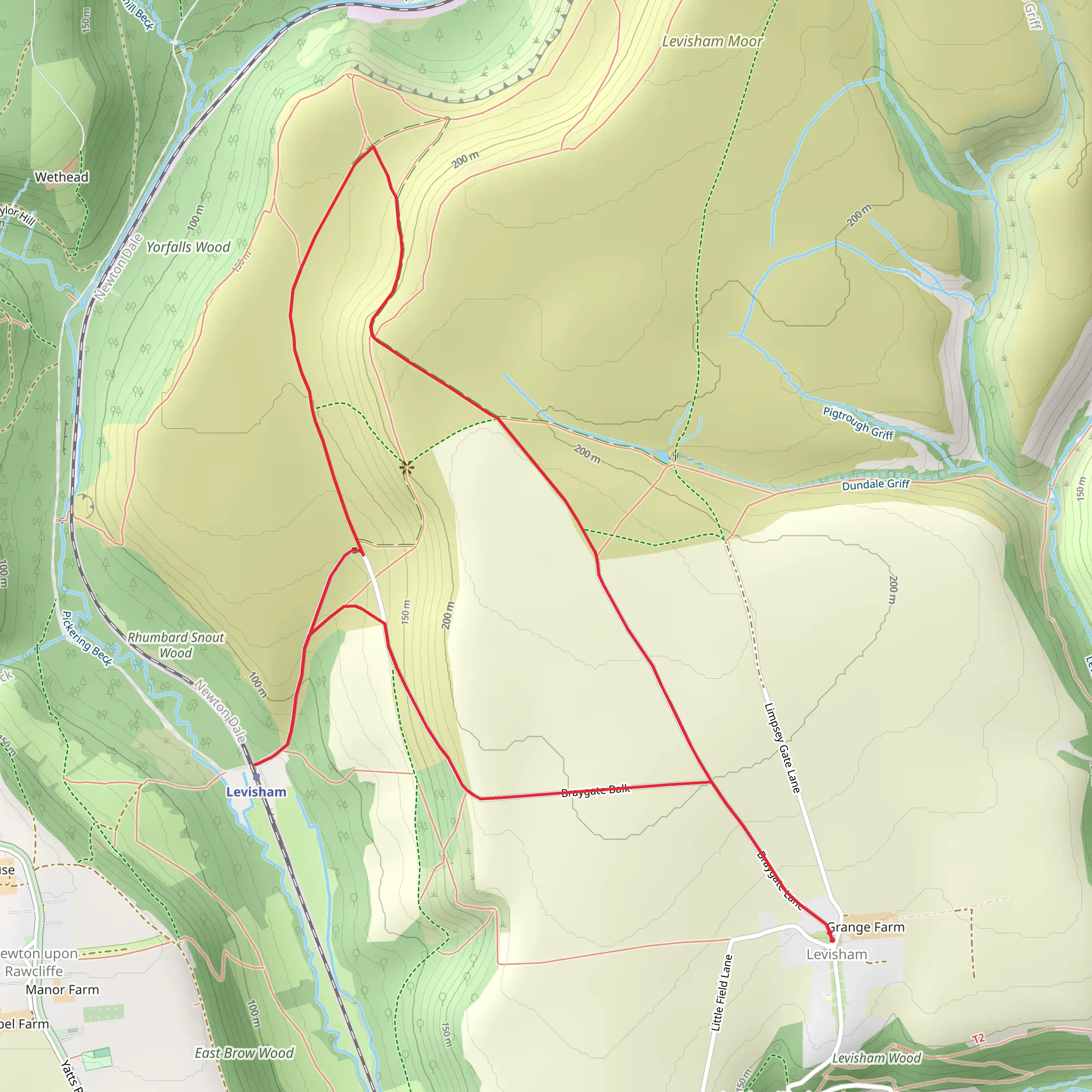 Levisham Loop mobile static map