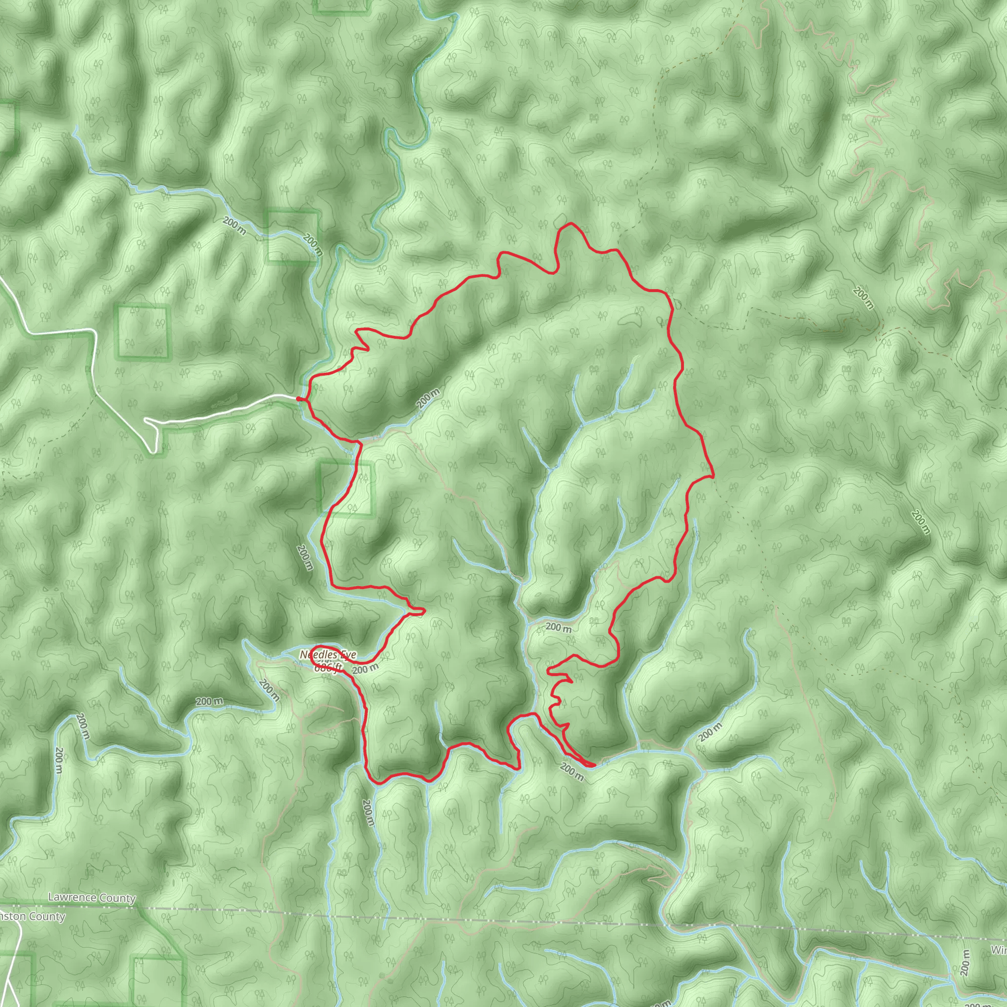 Sipsey Wild Hiking, Bunyan Hill Wild Hiking and Northwest Wild Loop Trail mobile static map