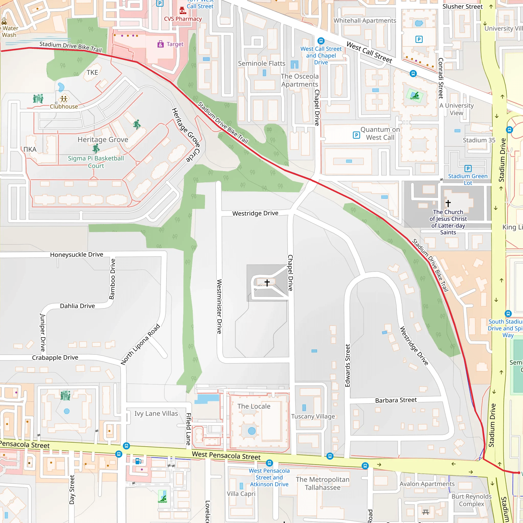 St Mark's and Ocala Trail mobile static map