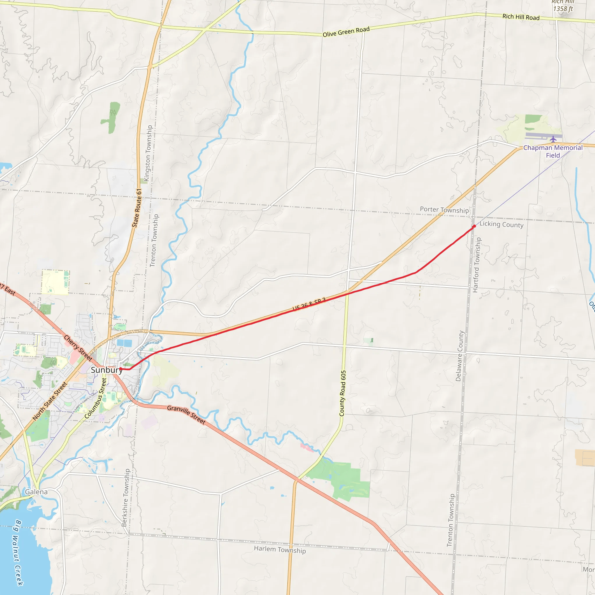 Meredith State Road Trail mobile static map