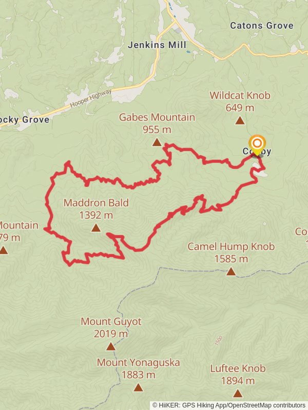 Gabes Mountain Trail, Maddron Bald Trail and Snake Den Mountain Loop