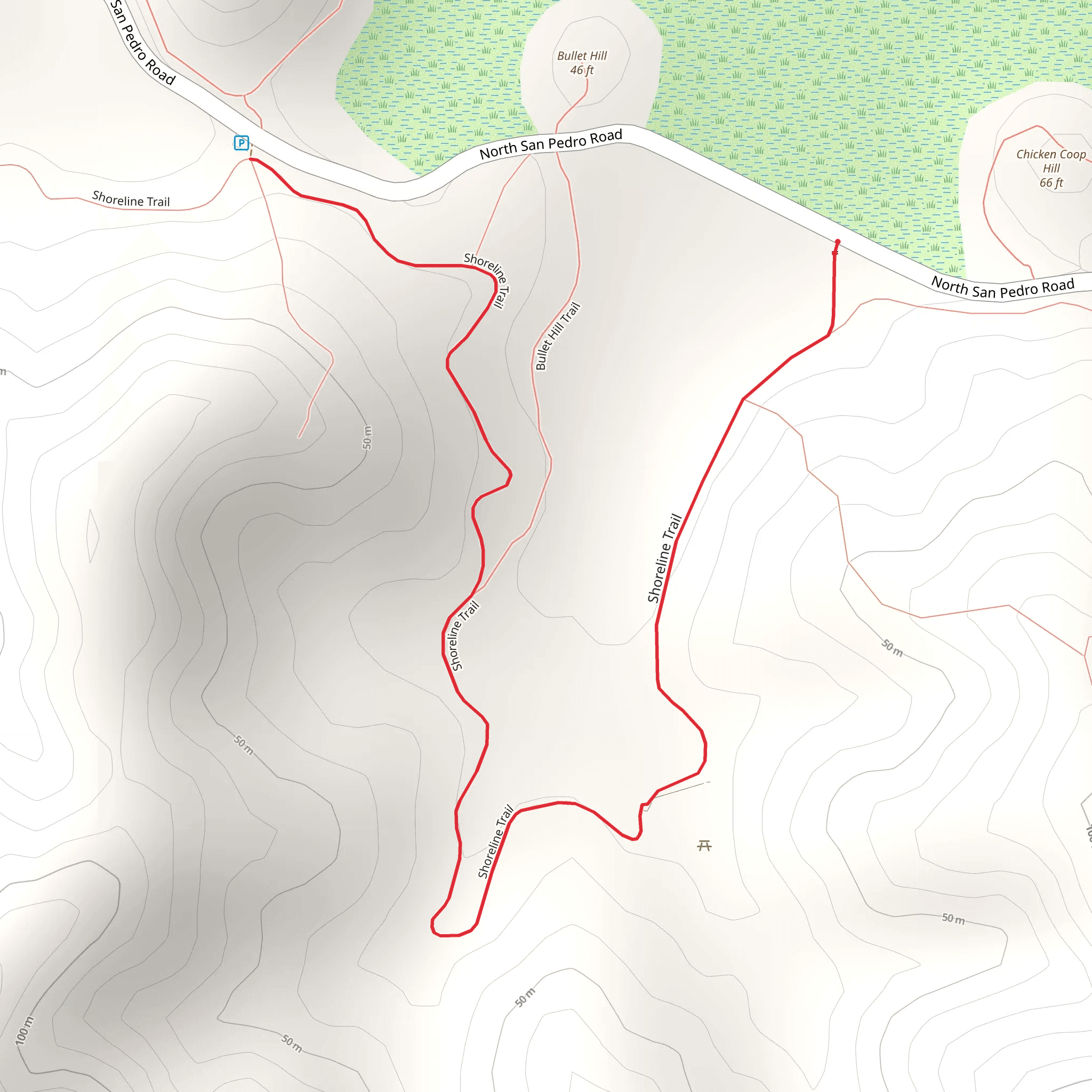 China Camp State Park via Shoreline Trail mobile static map