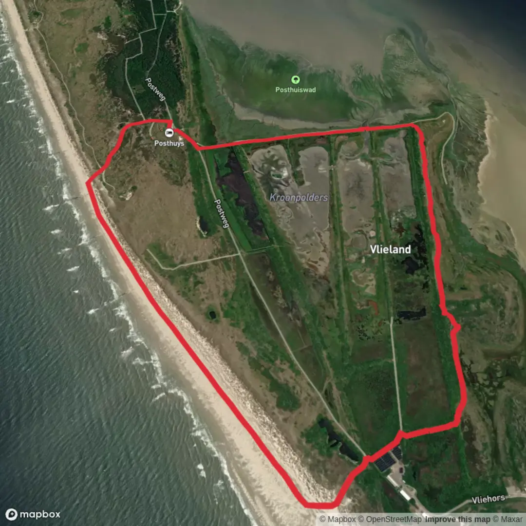 An image depicting the trail Kroonpolders Loop and its surrounding area.