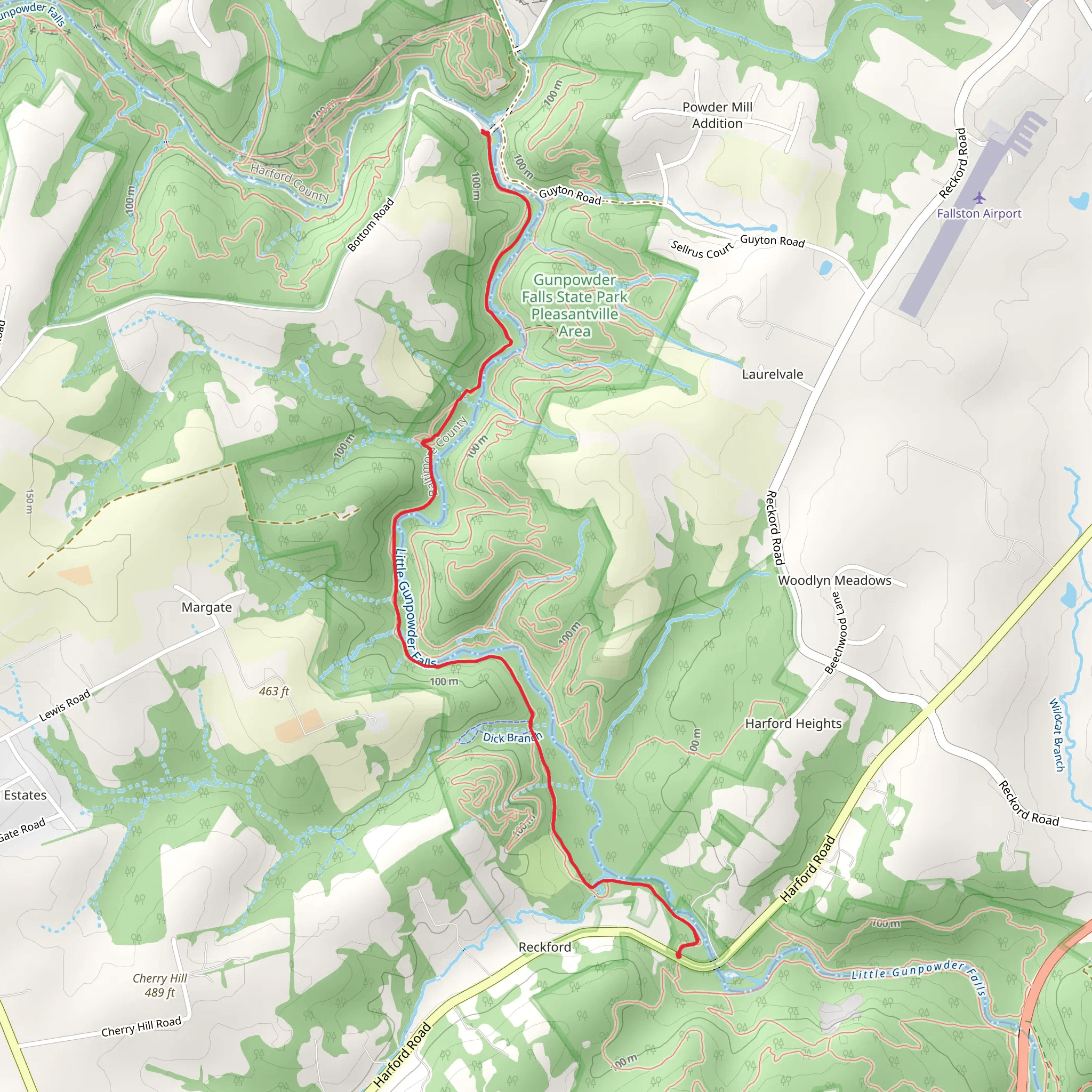 Little Gunpowder Trail - White mobile static map