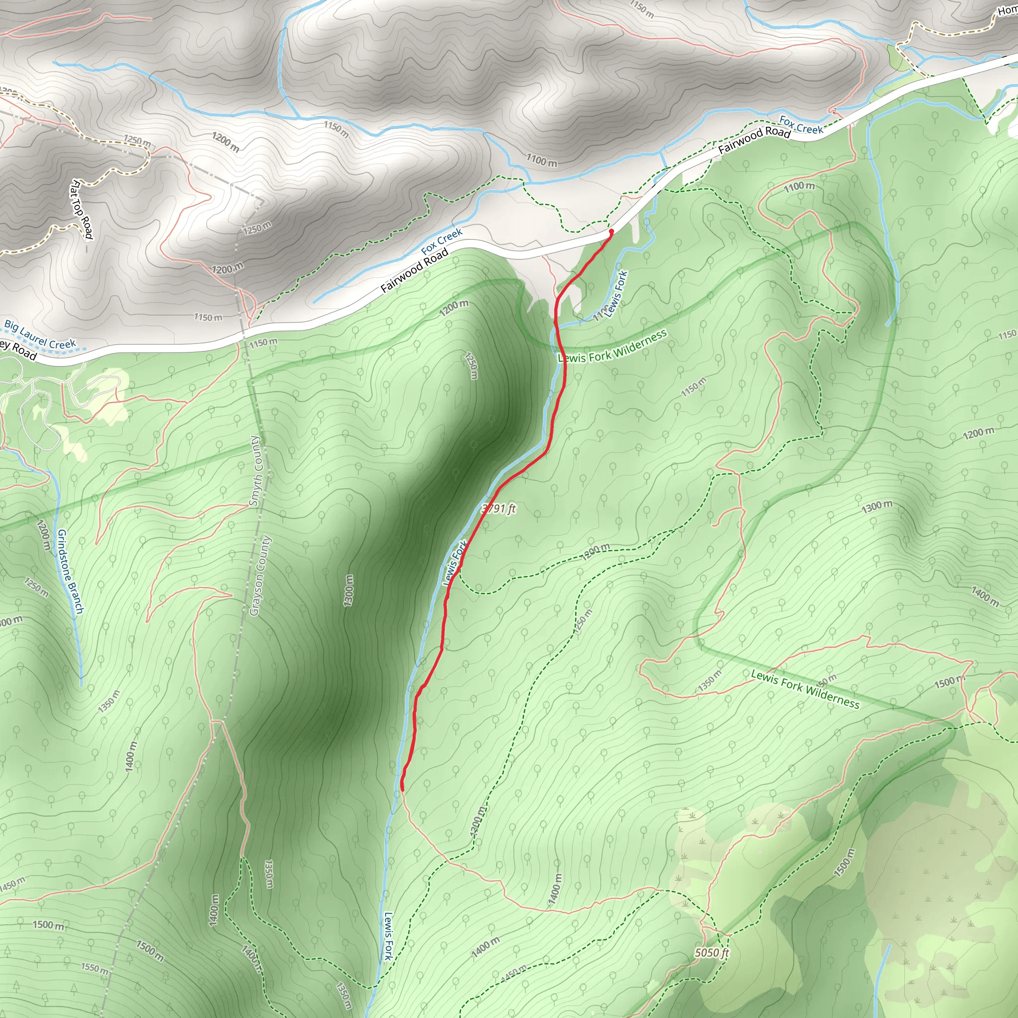 Lewis Fork from Fairwood Road mobile static map