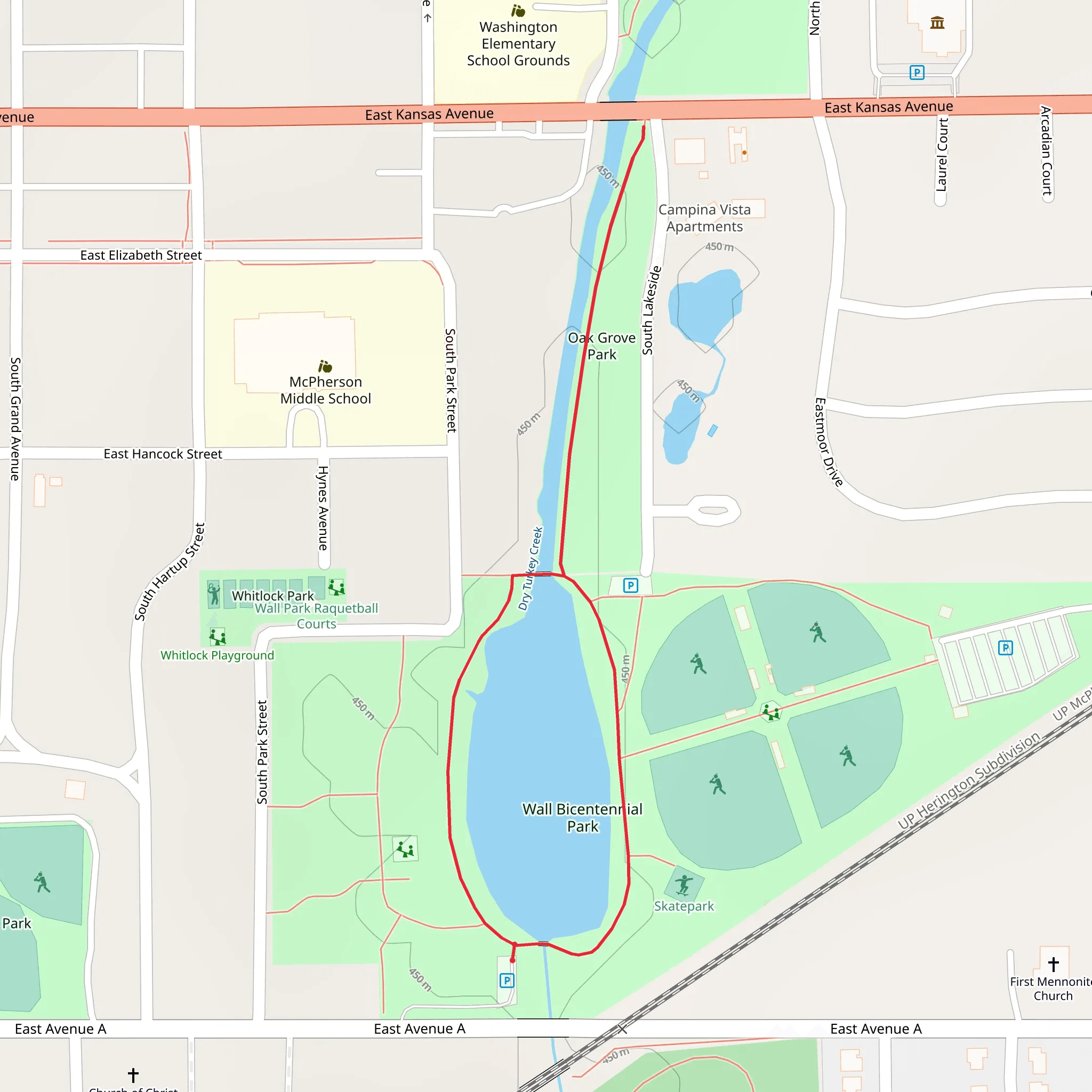 Wall Bicentennial Park Loop mobile static map