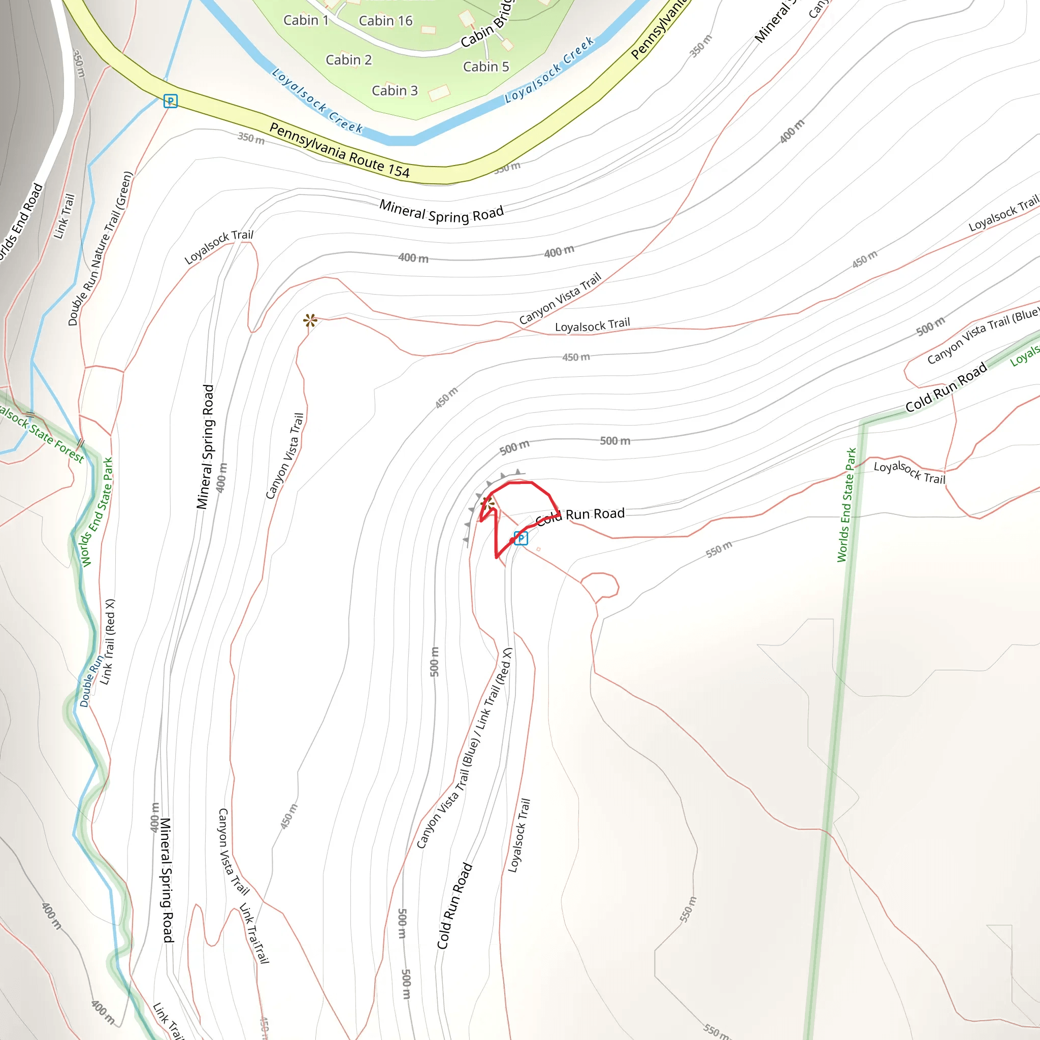 Cold Run Loop Trail mobile static map