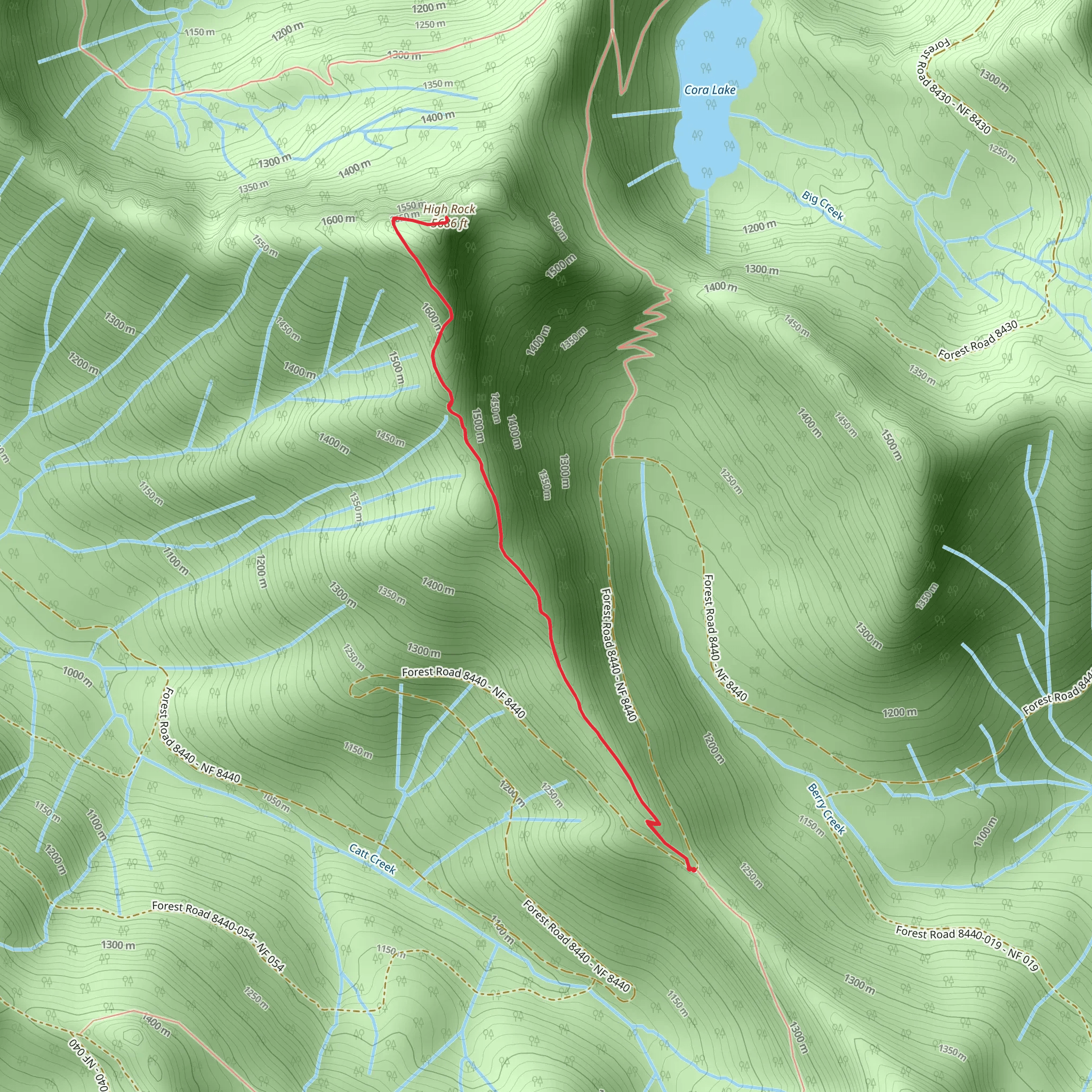 High Rock Lookout Trail mobile static map
