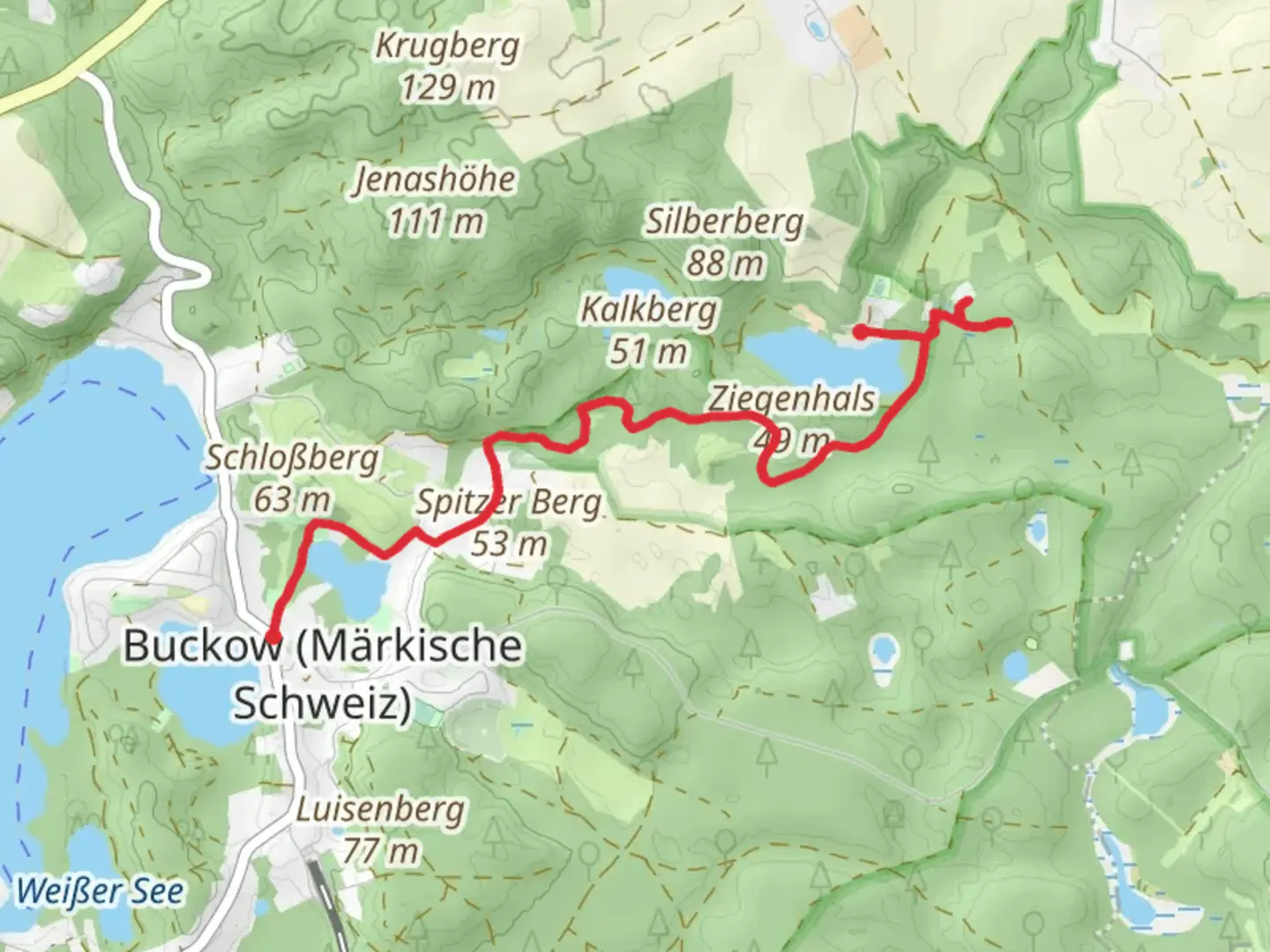 An image depicting the trail Grosser Tornowsee via Oberbarnimer Feldsteinroute and its surrounding area.
