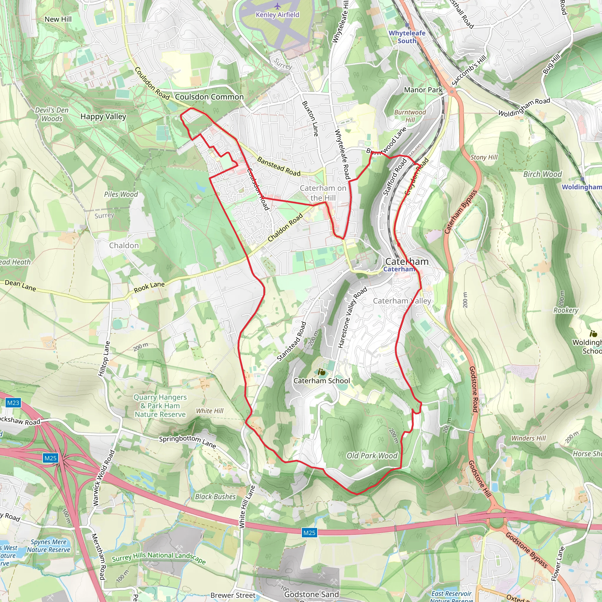 Caterham Circular Path mobile static map
