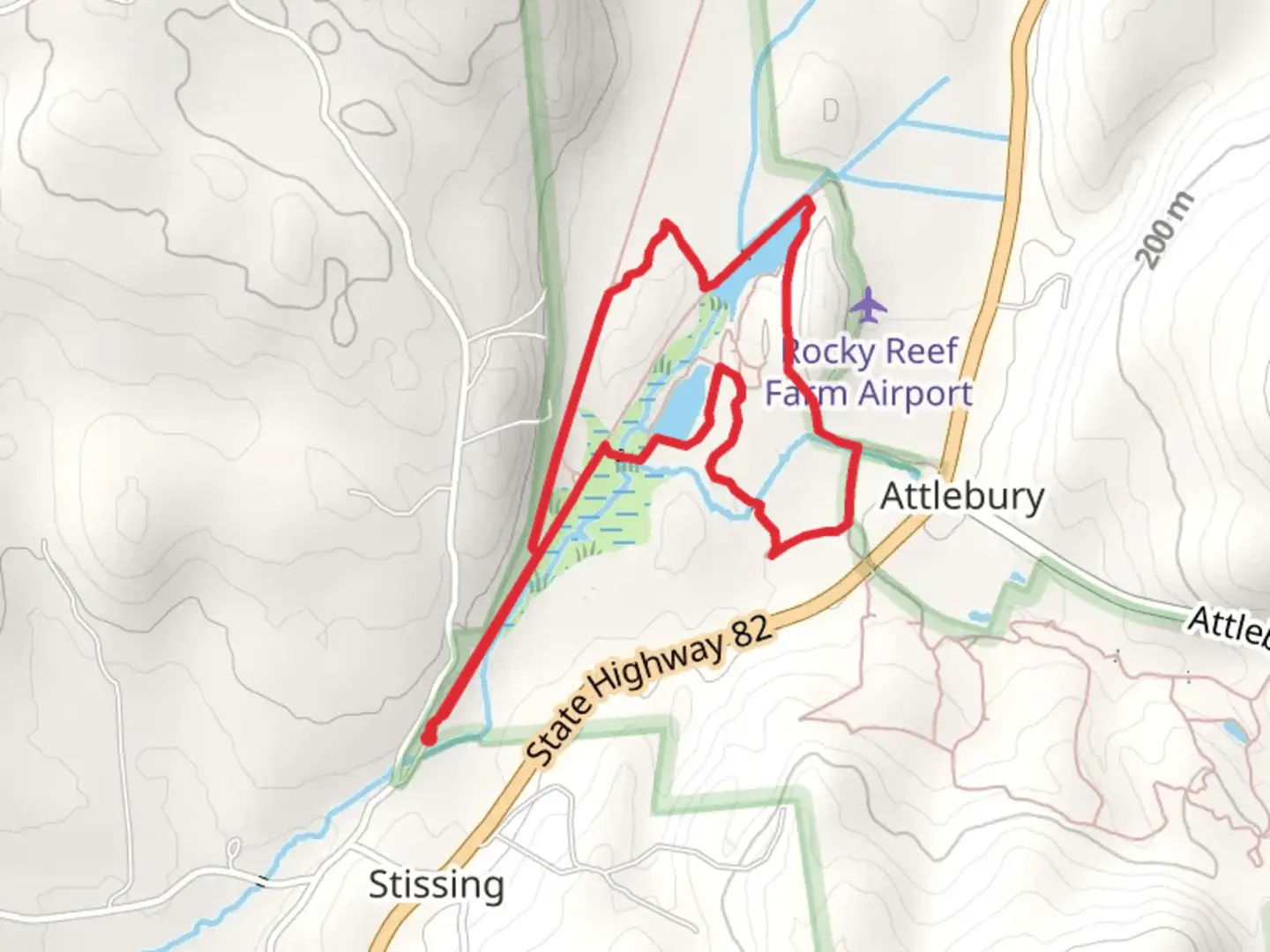 An image depicting the trail Wappinger Creek and Green and Blue Loop Trail and its surrounding area.