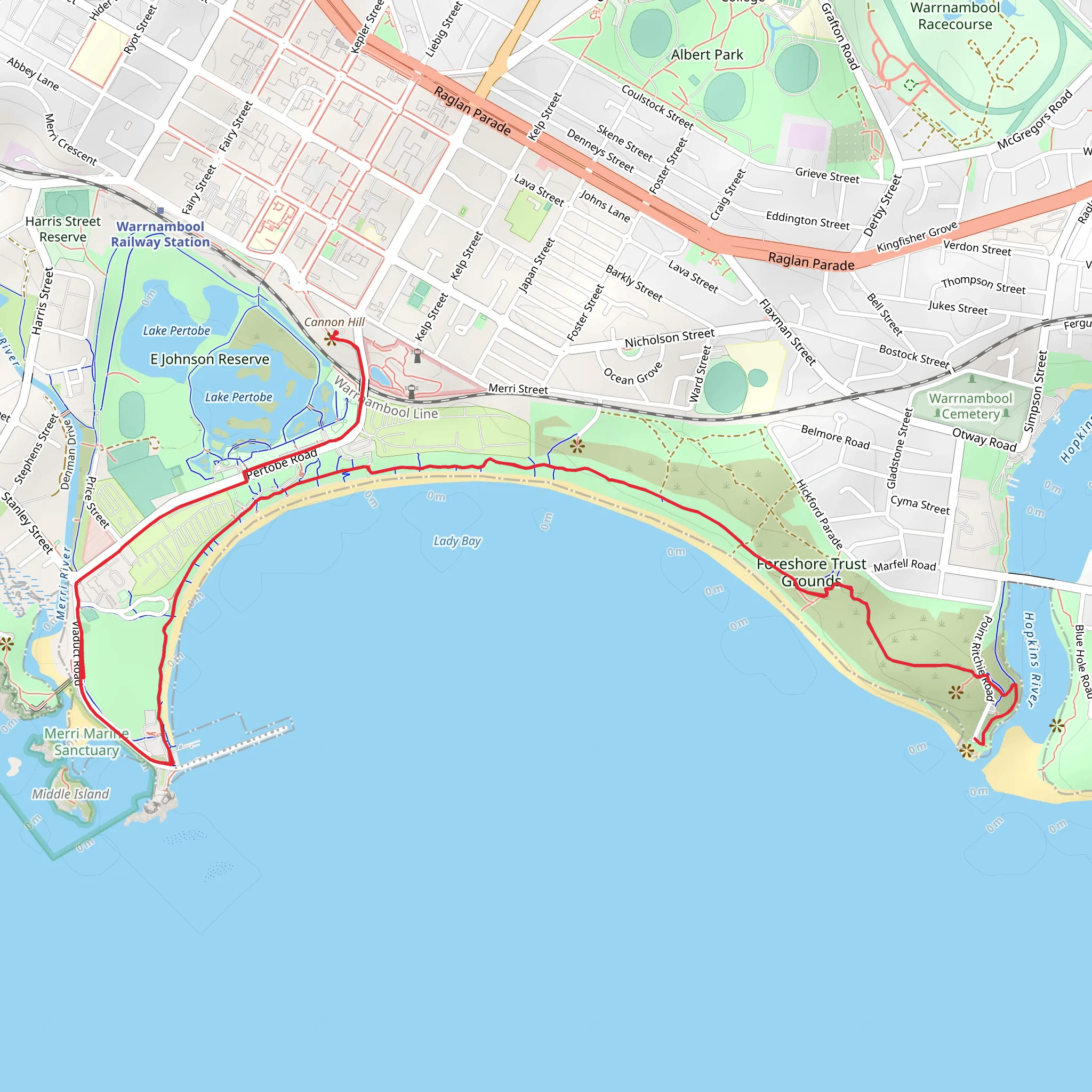 Foreshore Promenade Walk mobile static map