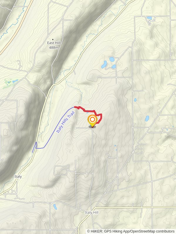 Italy Hills Trail from Pulver Road mobile static map