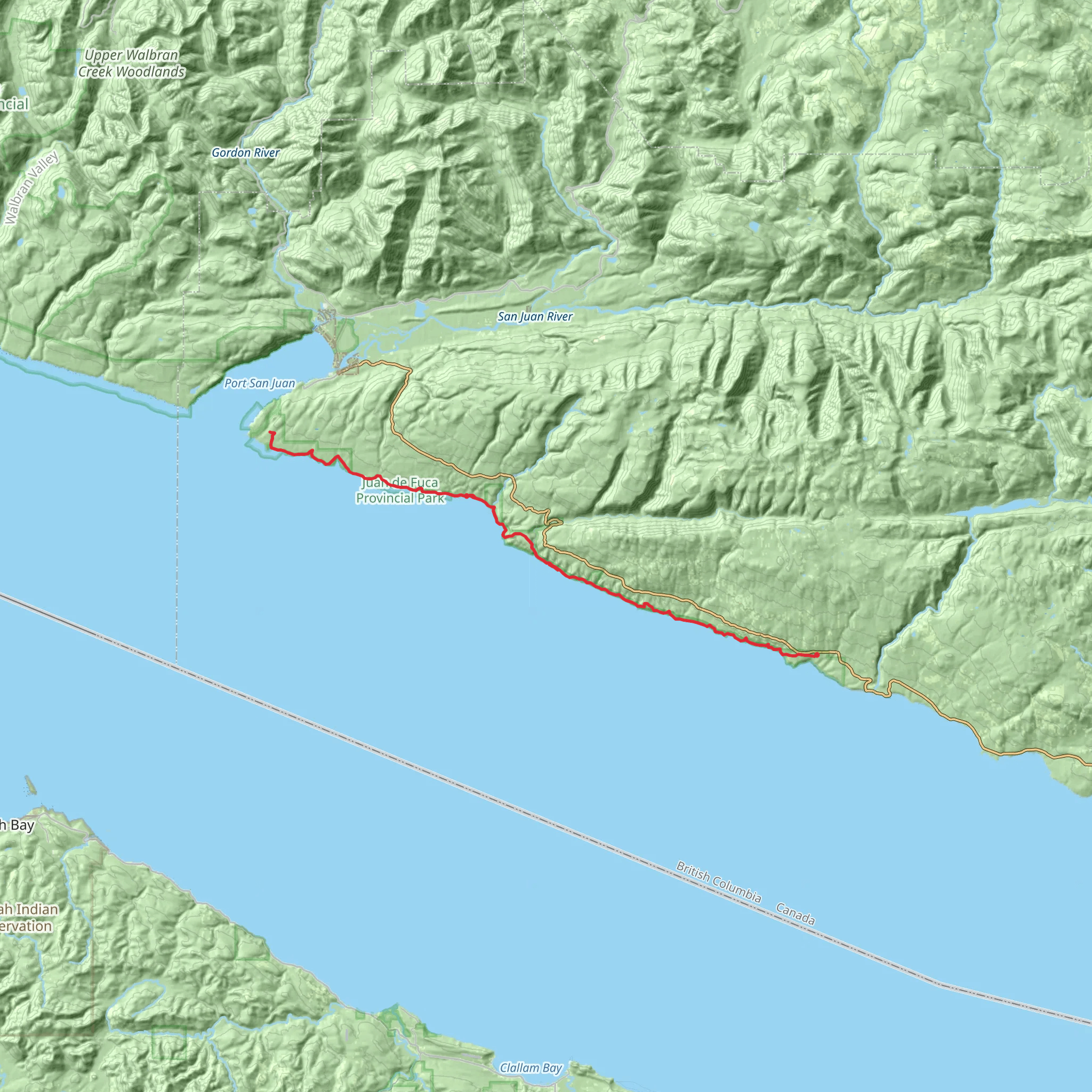 Juan de Fuca Marine Trail mobile static map
