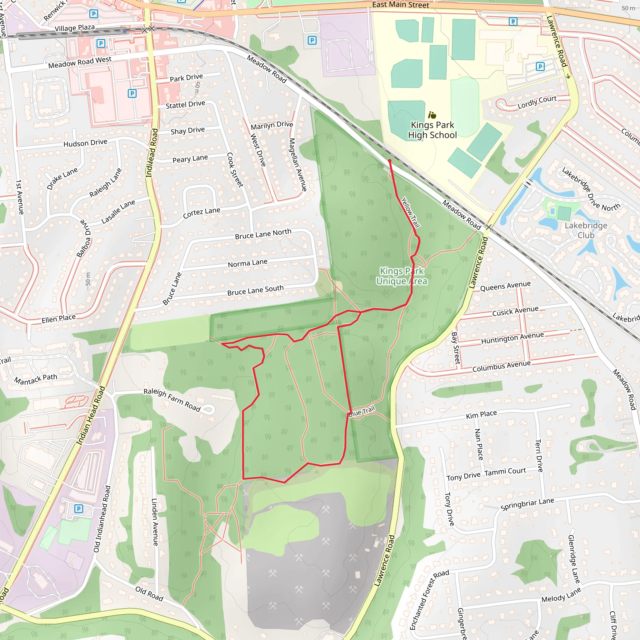 Kings Park Unique Area Loop Trail mobile static map