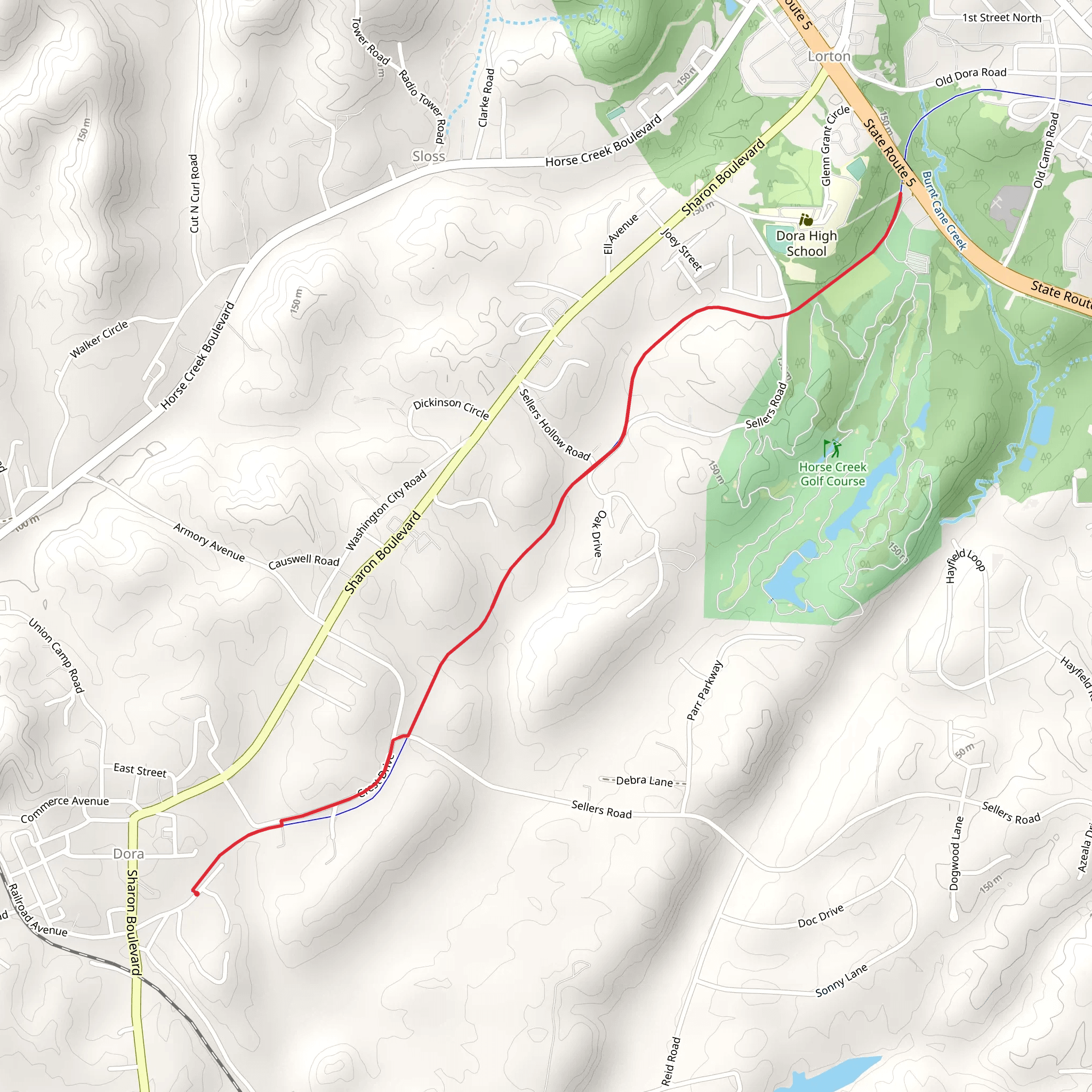 Horse Creek Trail mobile static map