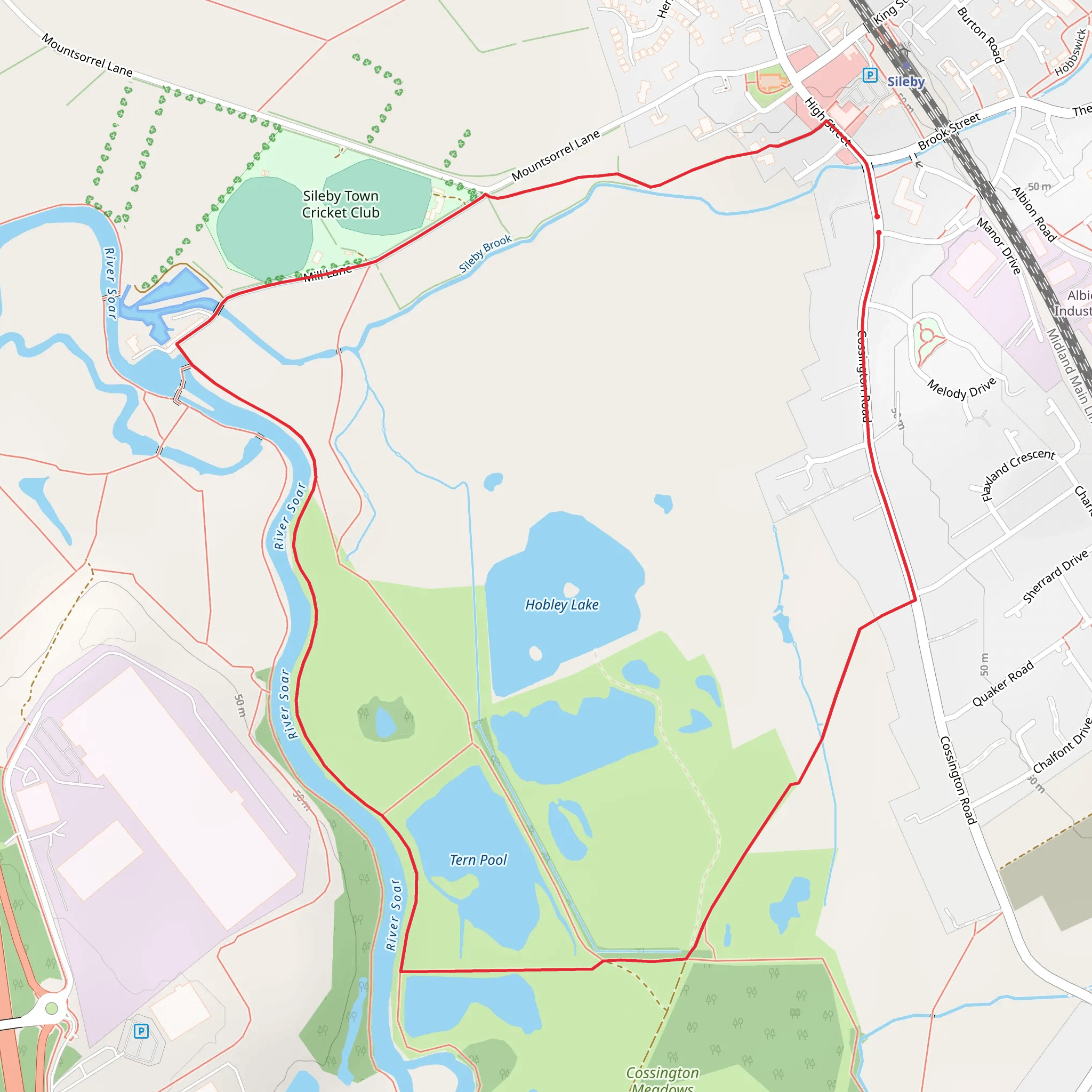 Hobley Lakes and Tern Pool Loop mobile static map