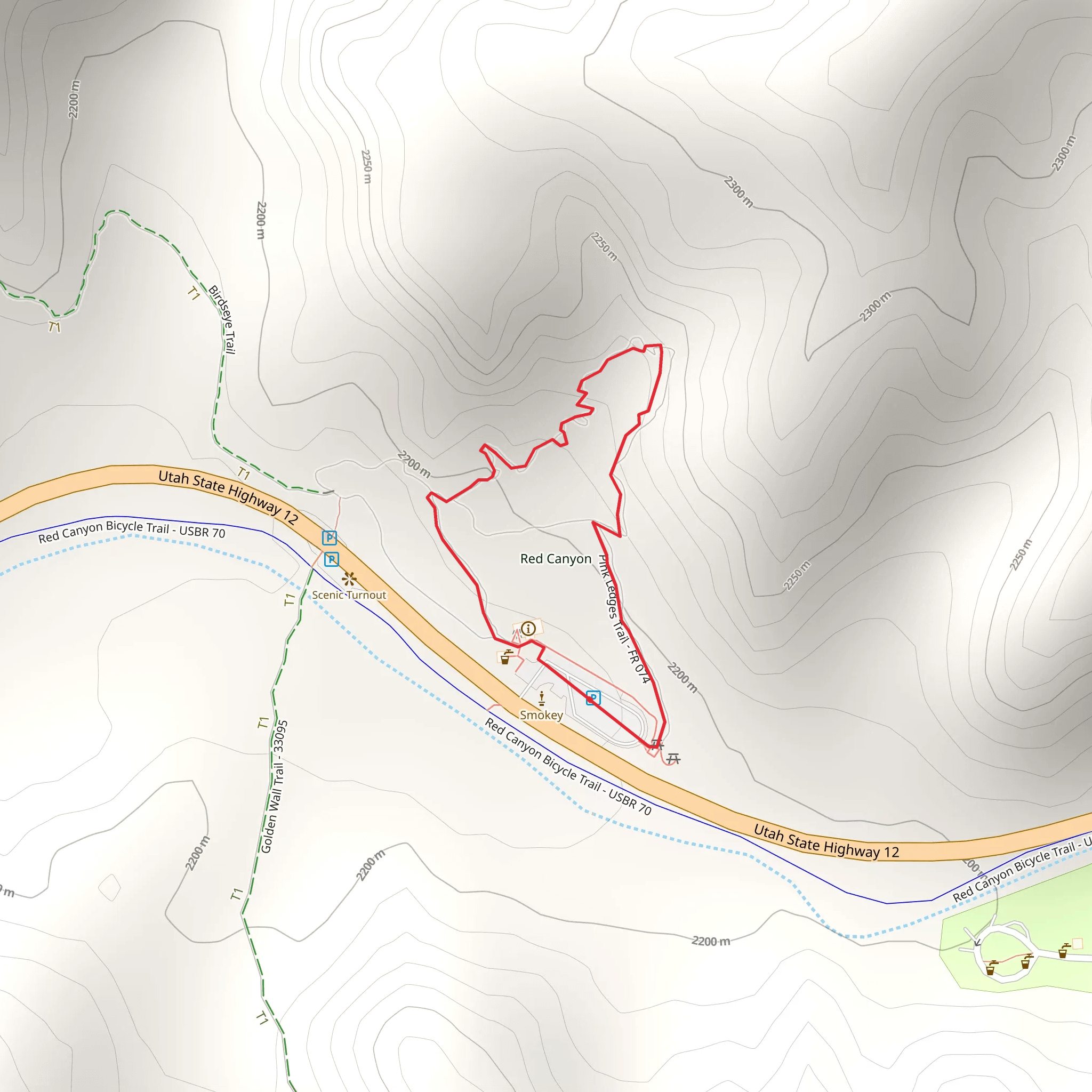 Pink Ledges Loop Trail mobile static map
