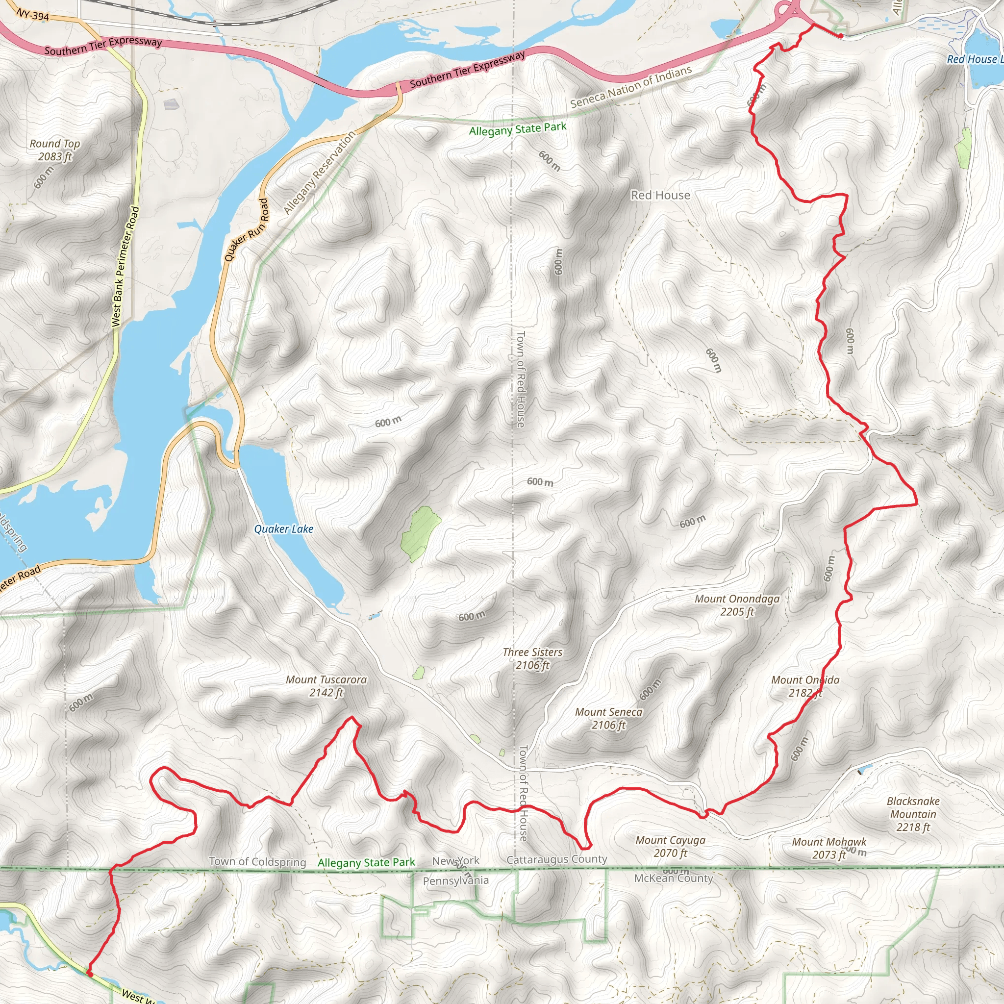 Mount Tuscarora to Mount Oneida via NCT mobile static map