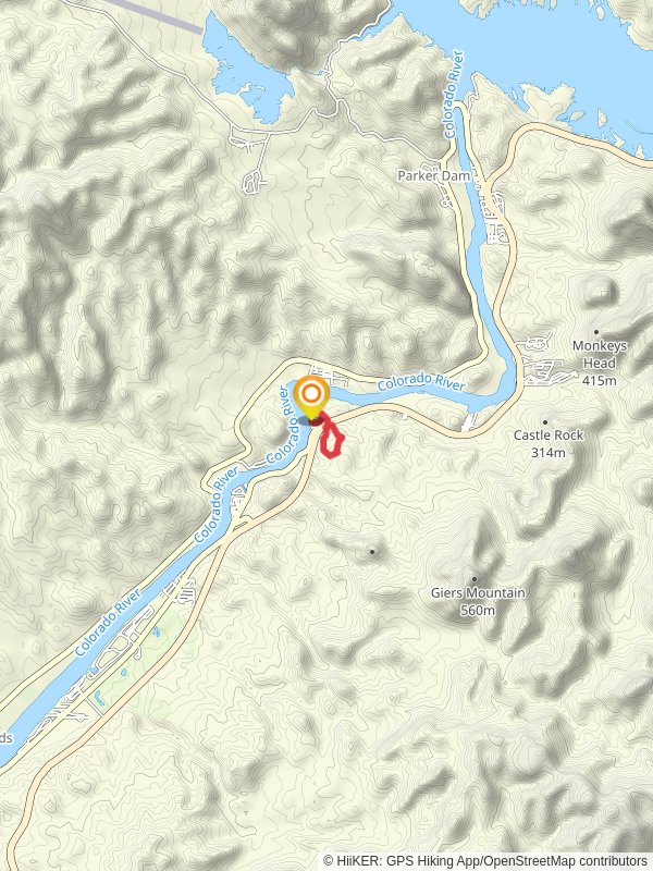 Buckskin Mountain State Park Loop mobile static map