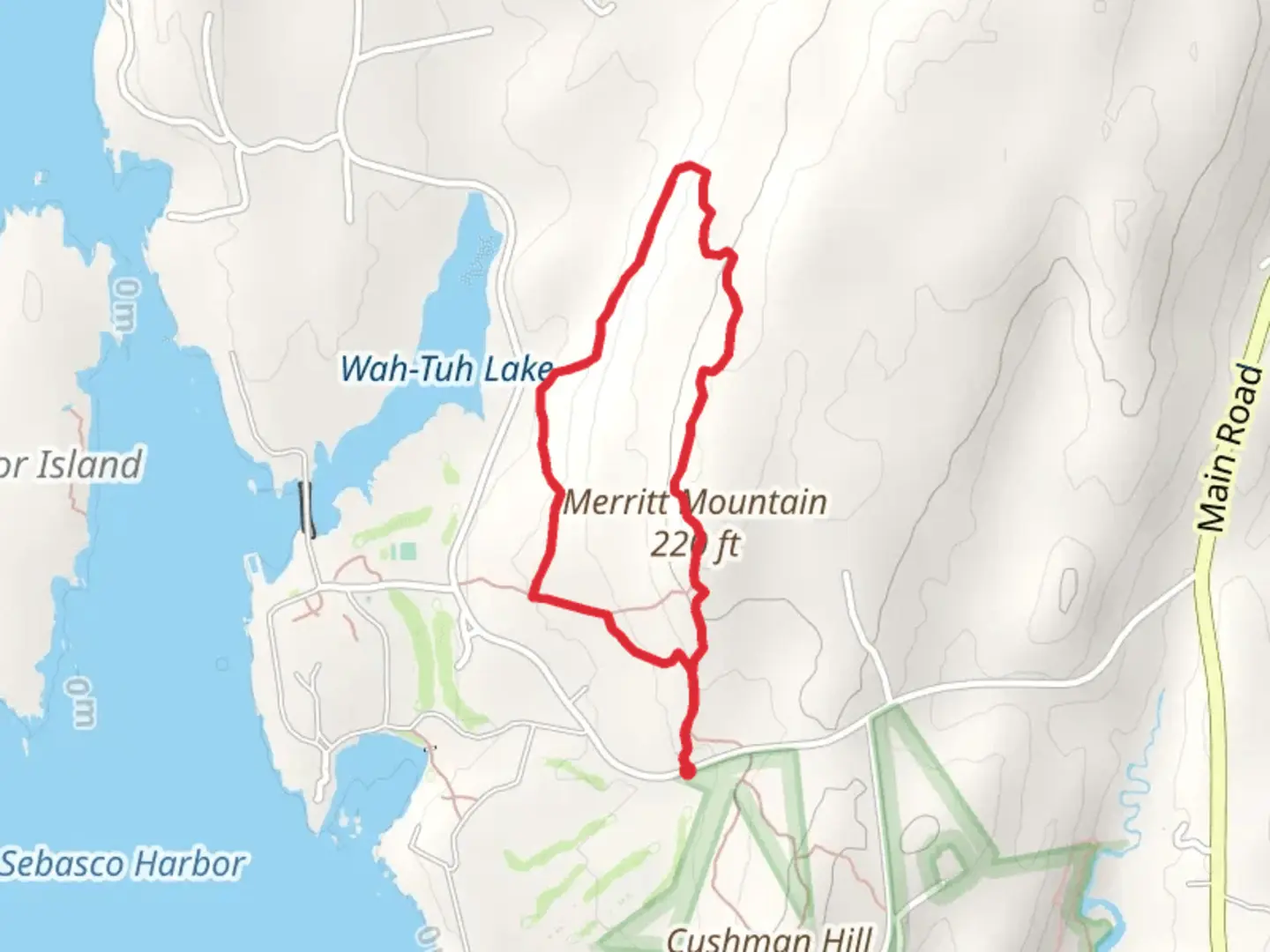 An image depicting the trail Merritt Mountain Loop via Light Blue Trail and its surrounding area.