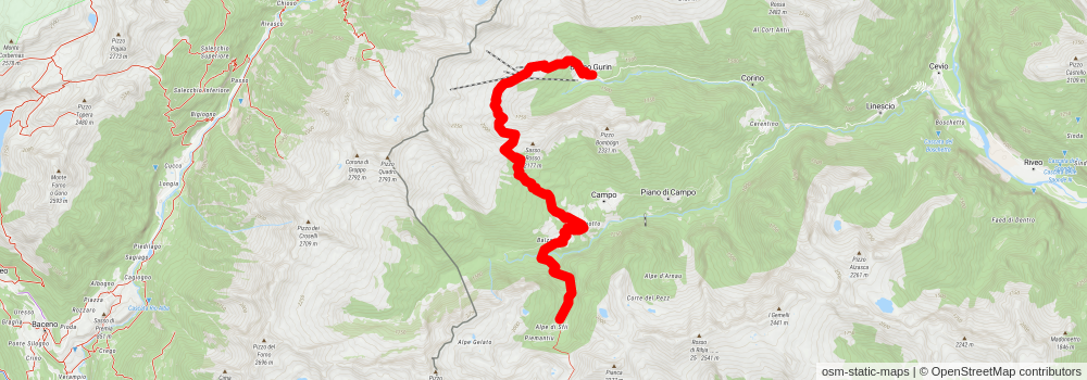 Acona to Bosco Gurin Trail stage 6 Map