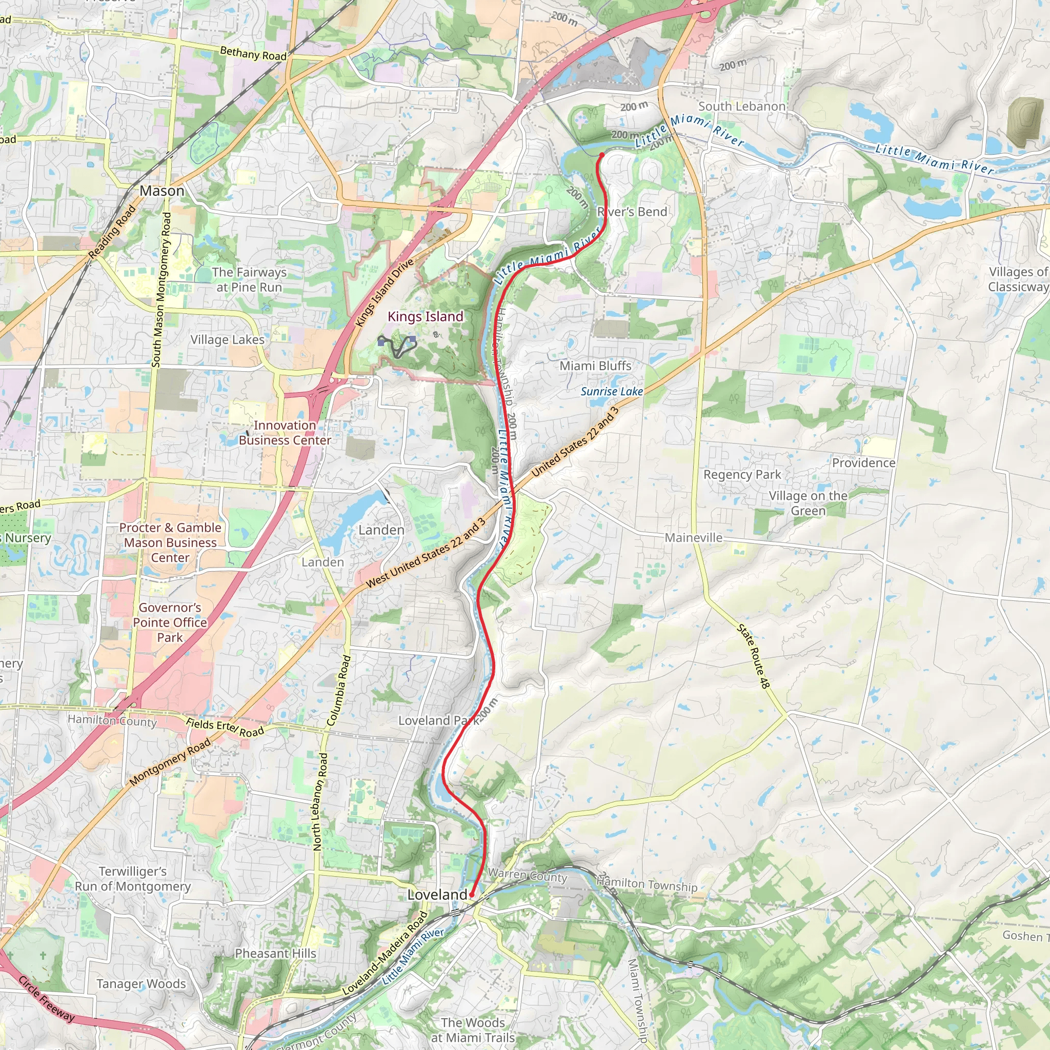 Little Miami Scenic Trail mobile static map