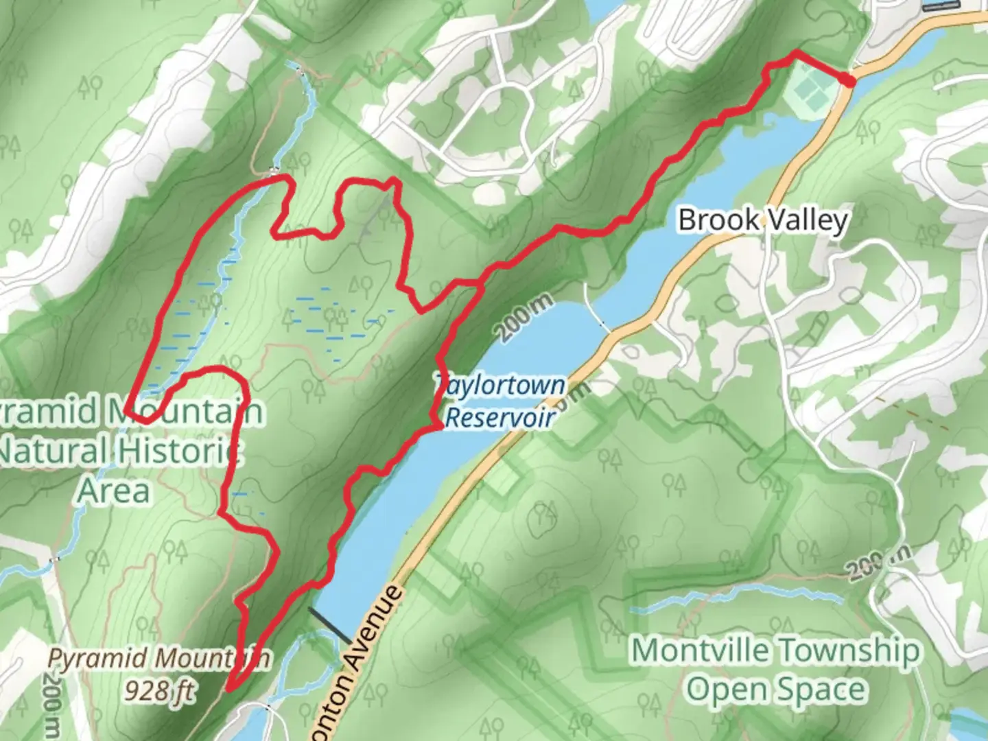 An image depicting the trail Orange Loop Trail - Taylortown Reservoir and its surrounding area.