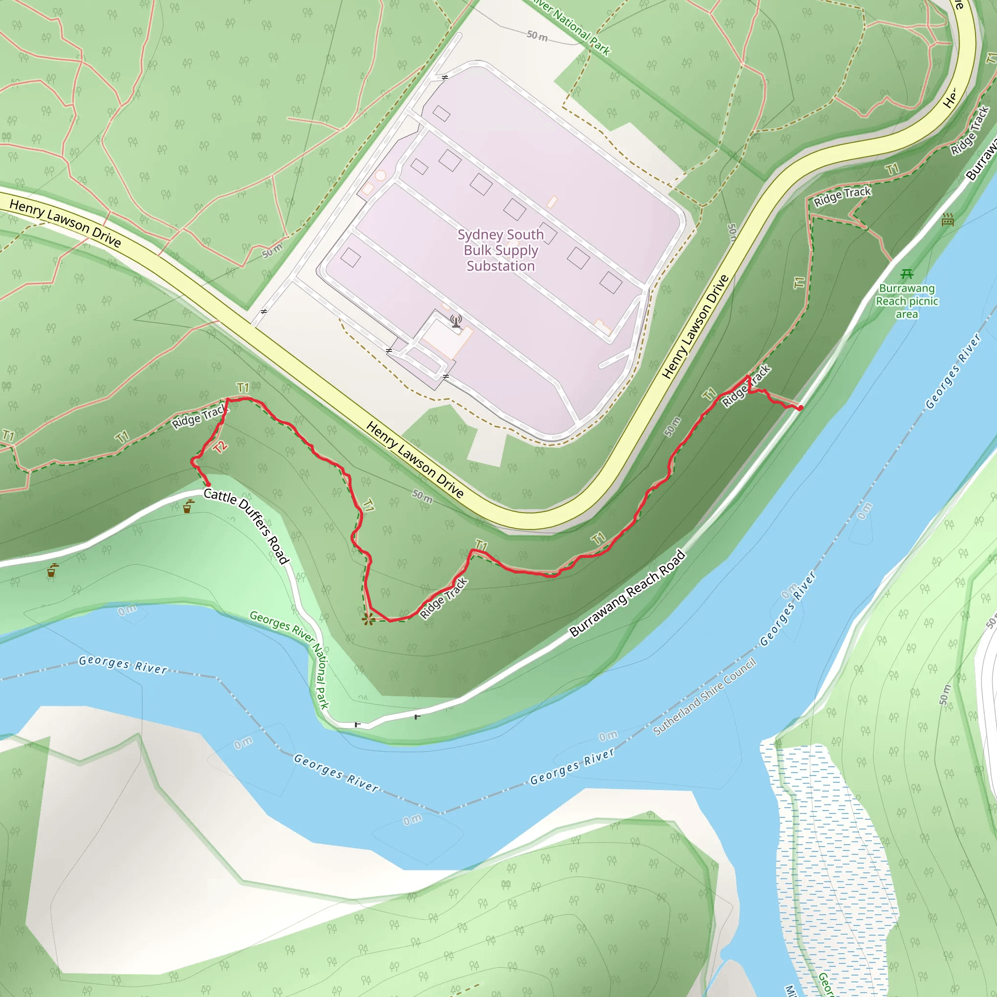 Georges River - Ridge Track mobile static map