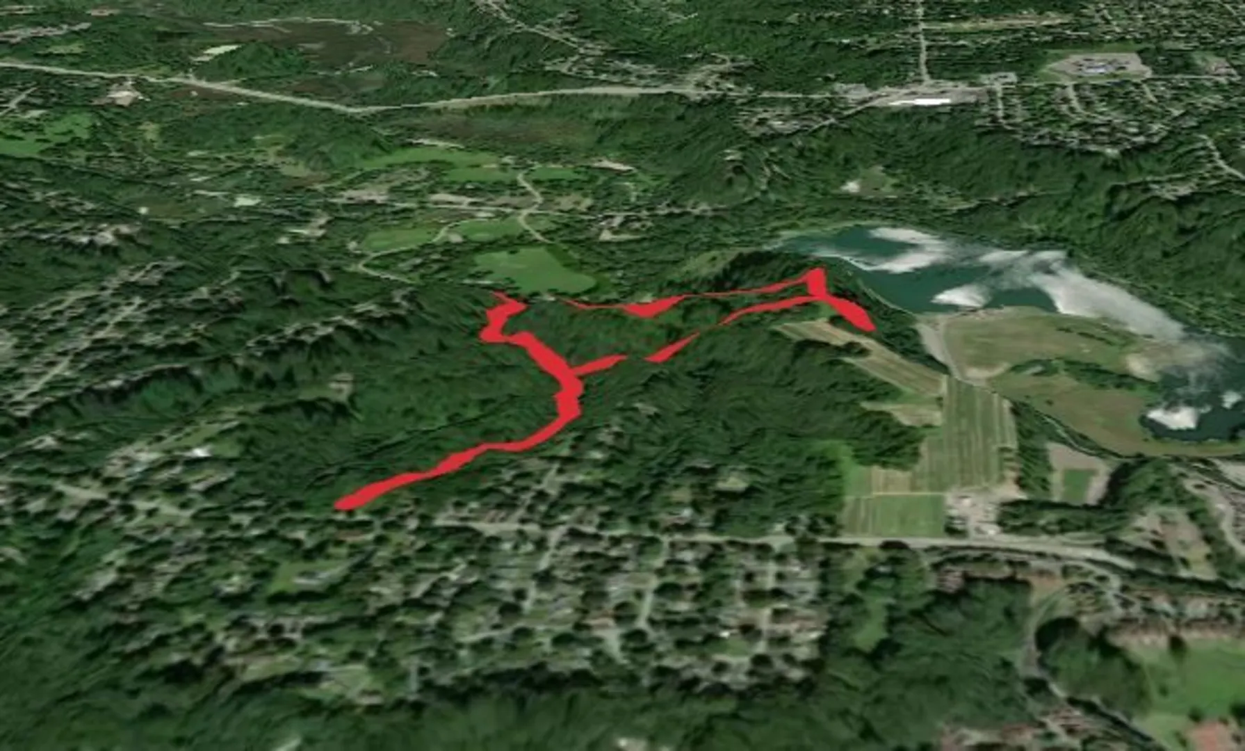 An image depicting the trail Overlook Loop Trail via Coyote Den Trail and its surrounding area.