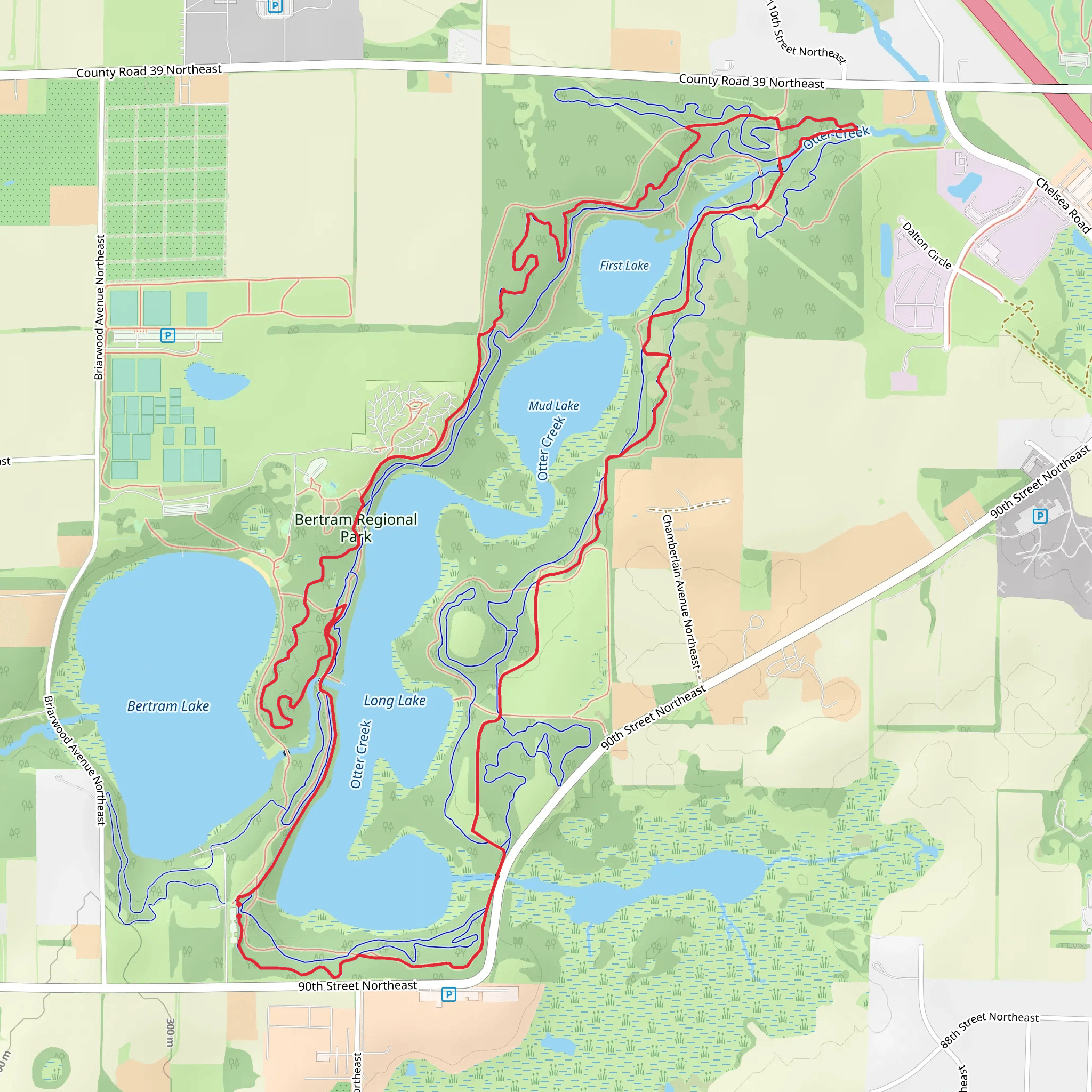 Bertram Lake and Long Lake Loop mobile static map