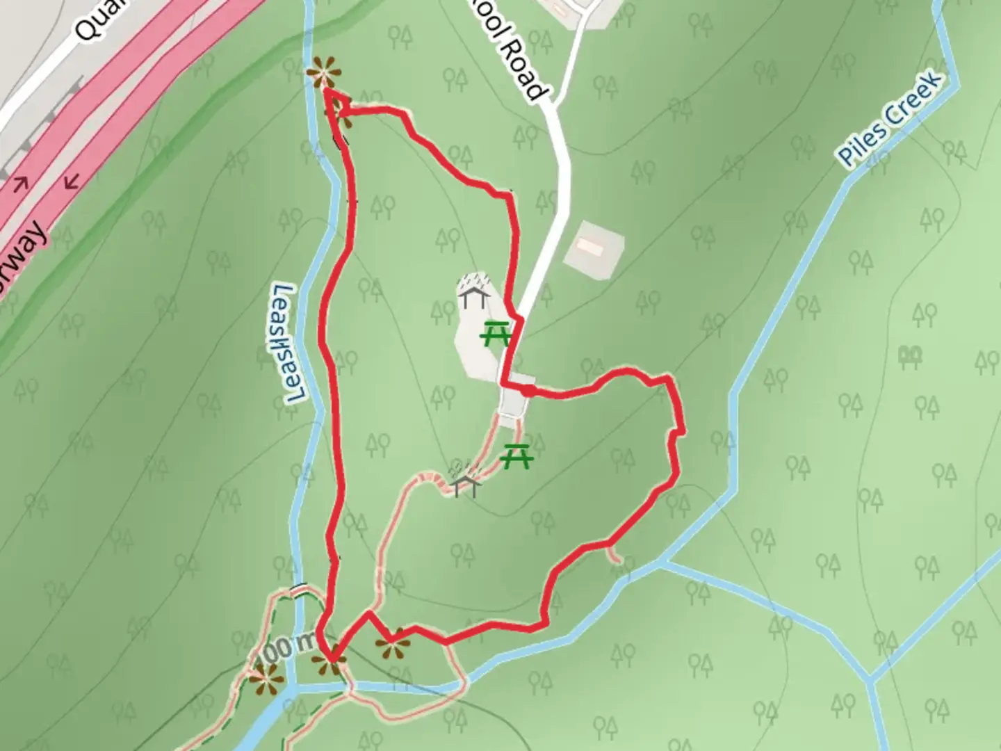 An image depicting the trail Girrakool Loop Track and its surrounding area.