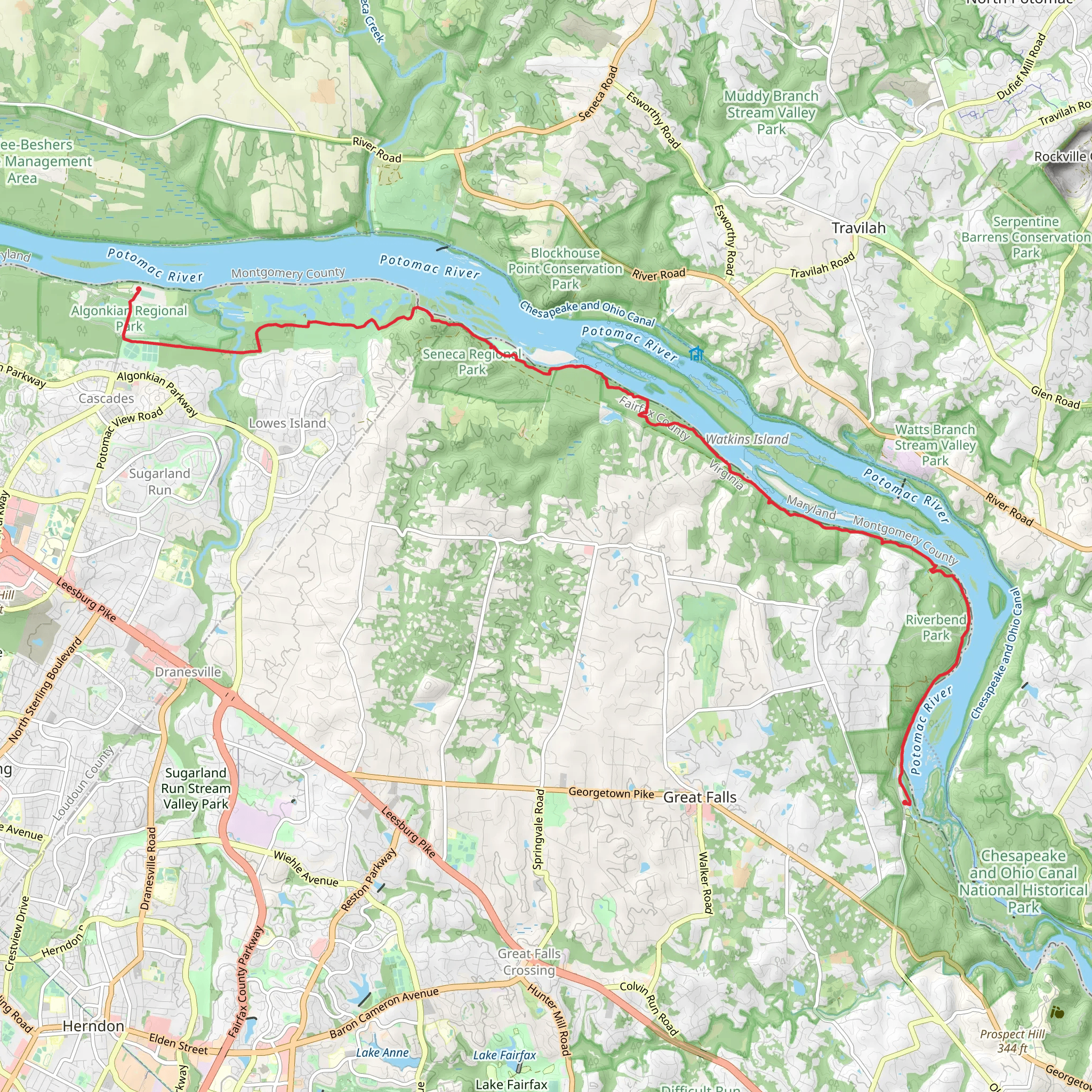 Potomac River Walk mobile static map
