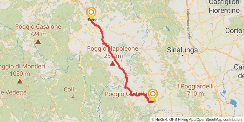 Via Francigena - Italy stage 8 Map